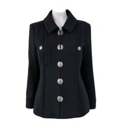 Chanel Neue Paris / Kuba Schwarze Tweed-Jacke aus Tweed 40 FR