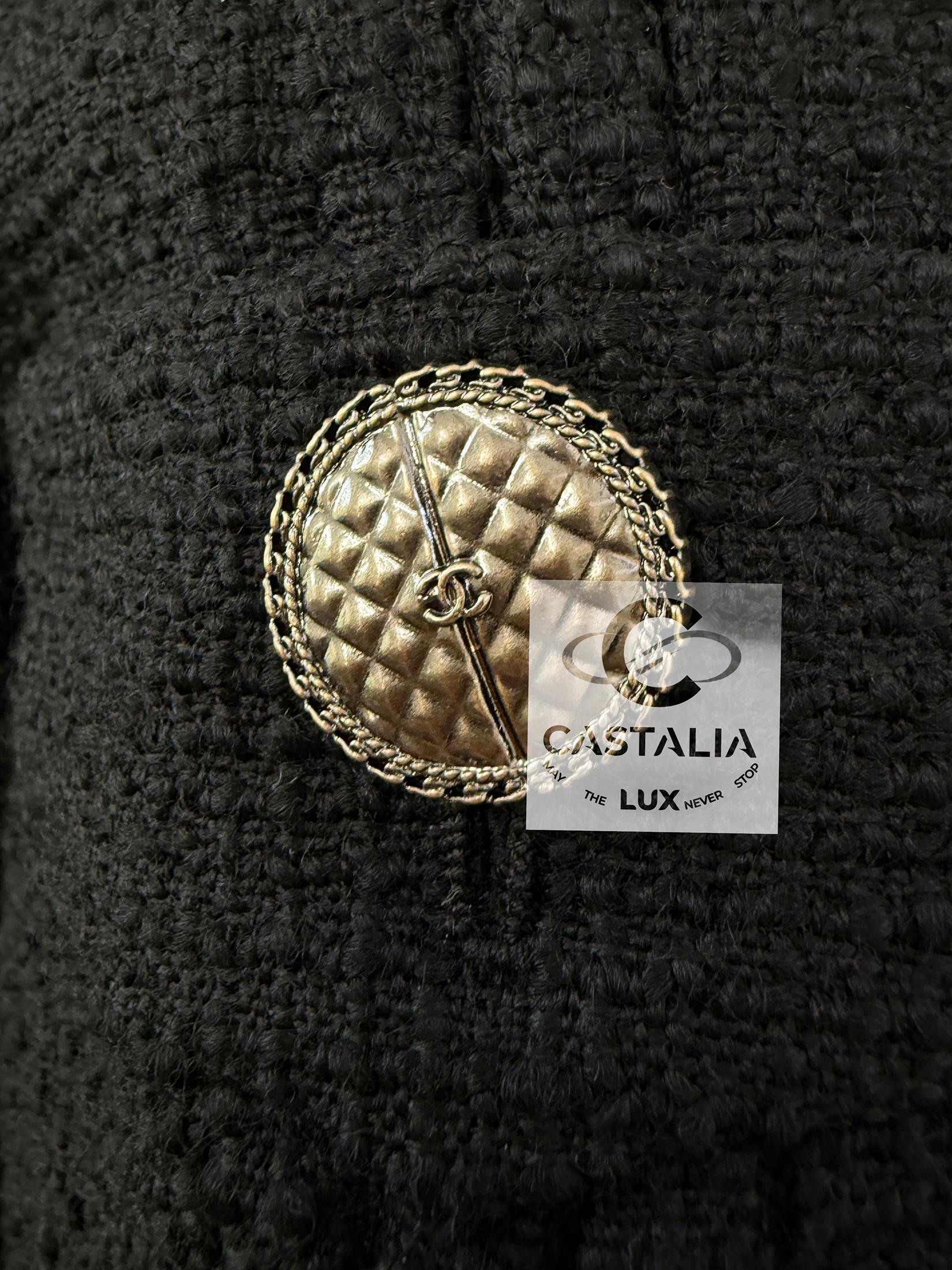 Chanel New Paris / Cuba Black Tweed Jacket 48 FR 14