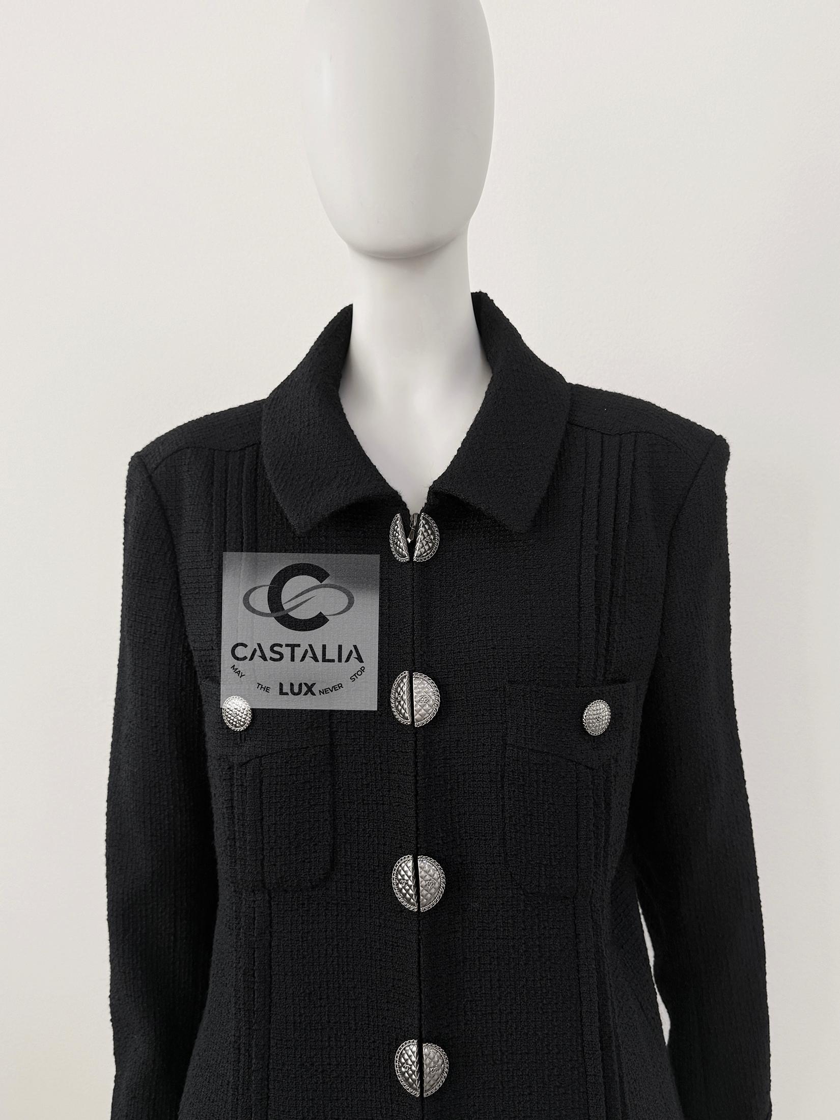 Chanel New Paris / Cuba Black Tweed Jacket 48 FR 1
