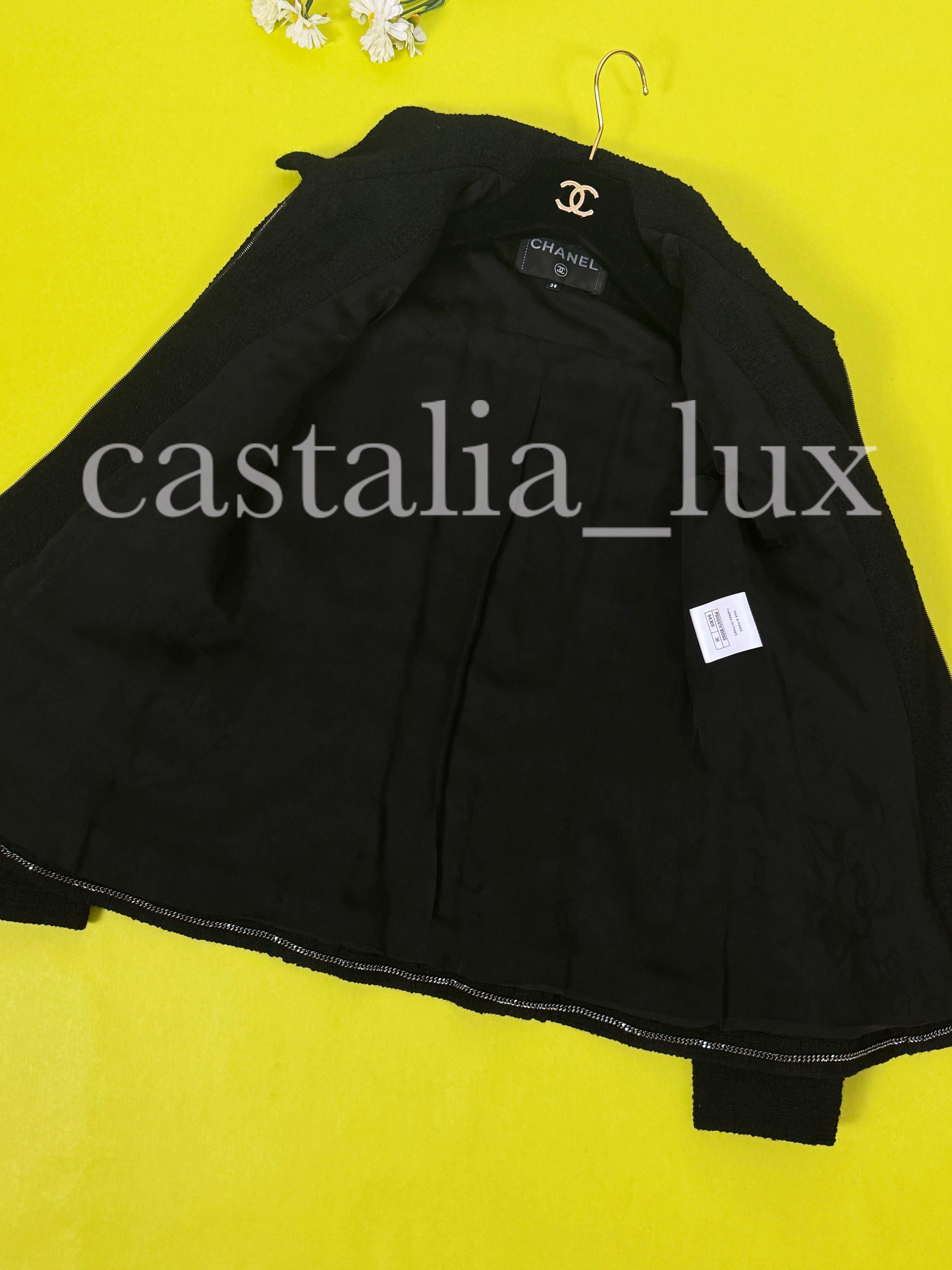 Chanel New Paris / Cuba Black Tweed Jacket  For Sale 10