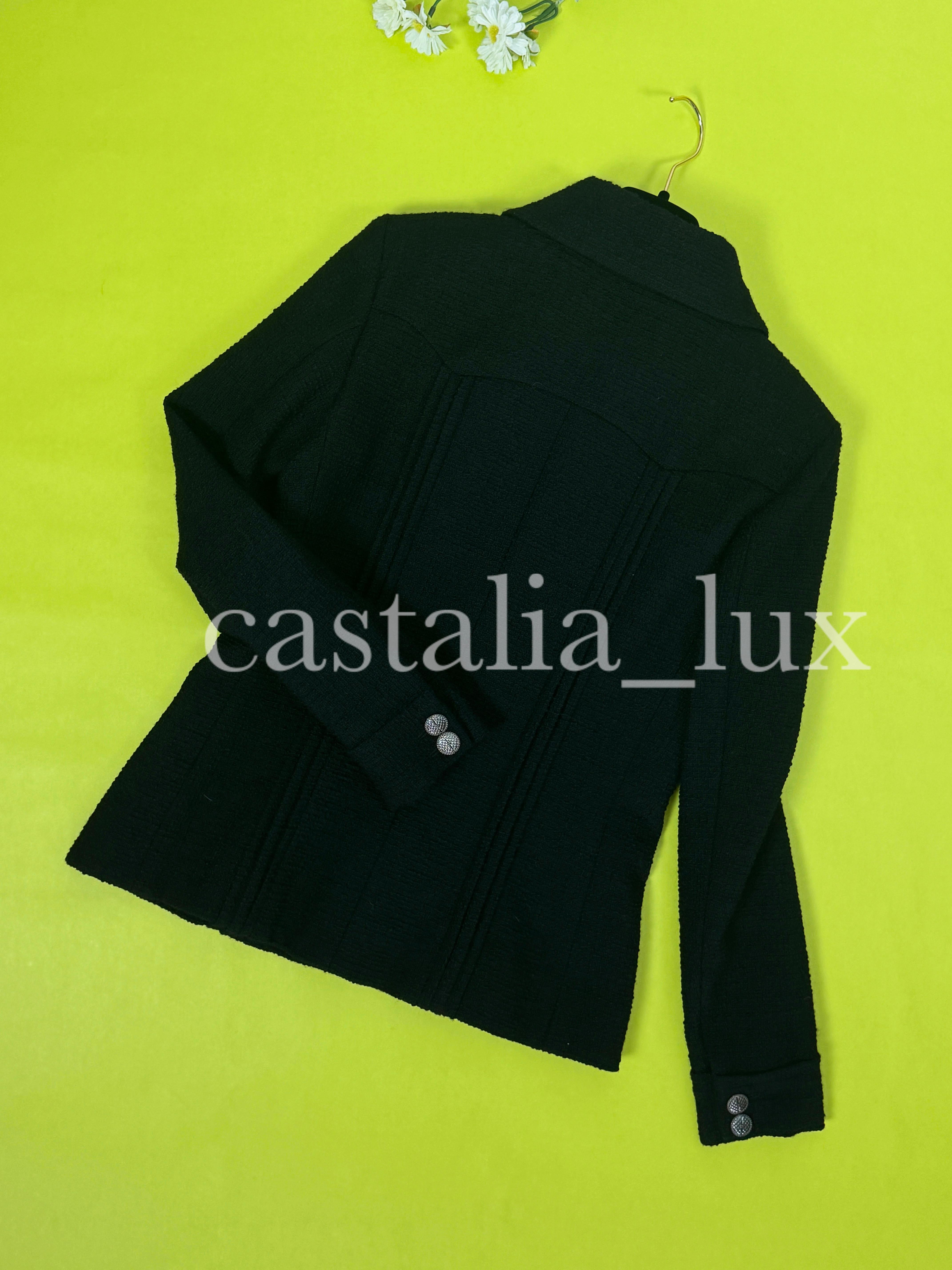 Chanel New Paris / Cuba Black Tweed Jacket  For Sale 15