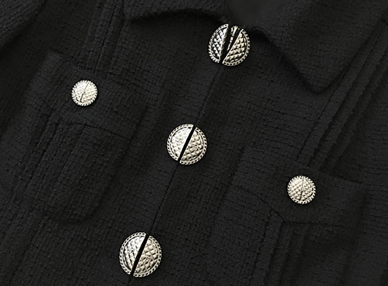 Women's or Men's Chanel New Paris / Cuba Black Tweed Jacket  For Sale
