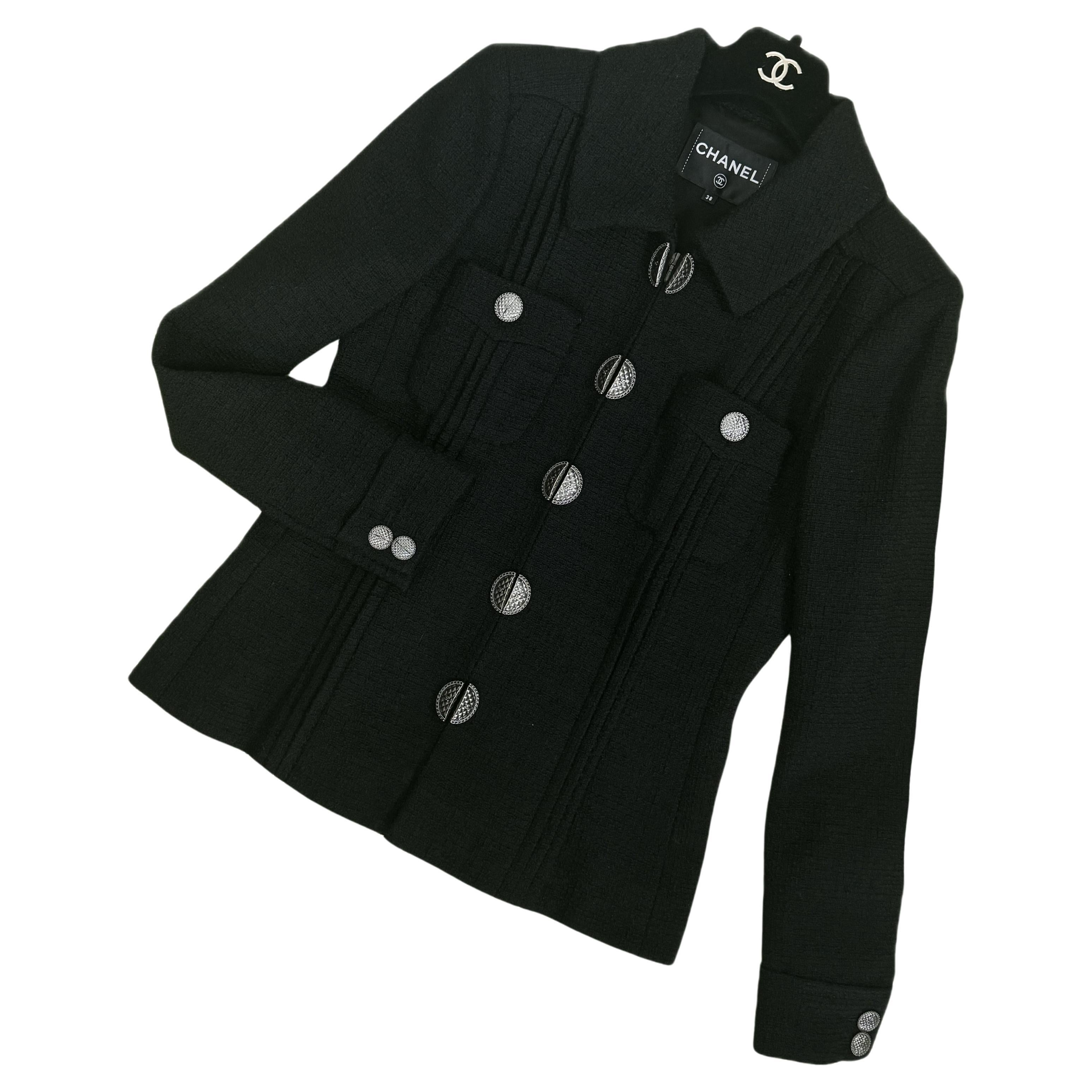 Chanel New Paris / Cuba Black Tweed Jacket  For Sale