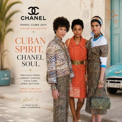 CHANEL New Paris / CUBA Runway Orange Tweed Dress 34 FR