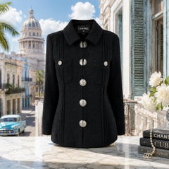 CHANEL New Paris / CUBA Timeless Black Tweed Jacket 34 FR