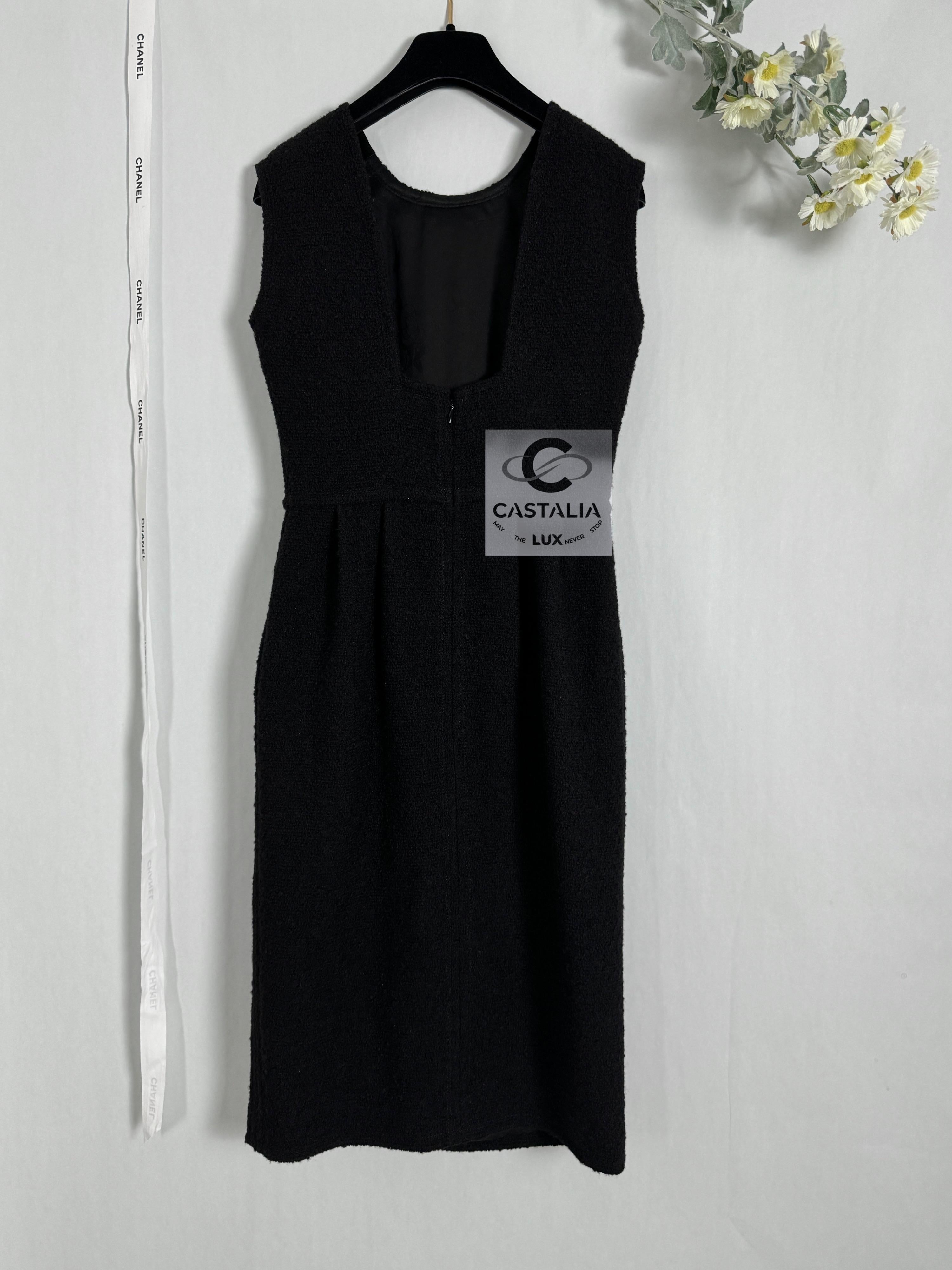 Chanel New Paris / Dallas CC Stars Black Tweed Dress 4