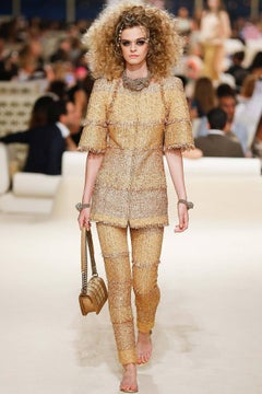 Chanel New Paris / Dubai Ribbon Tweed Pants and Vest Suit