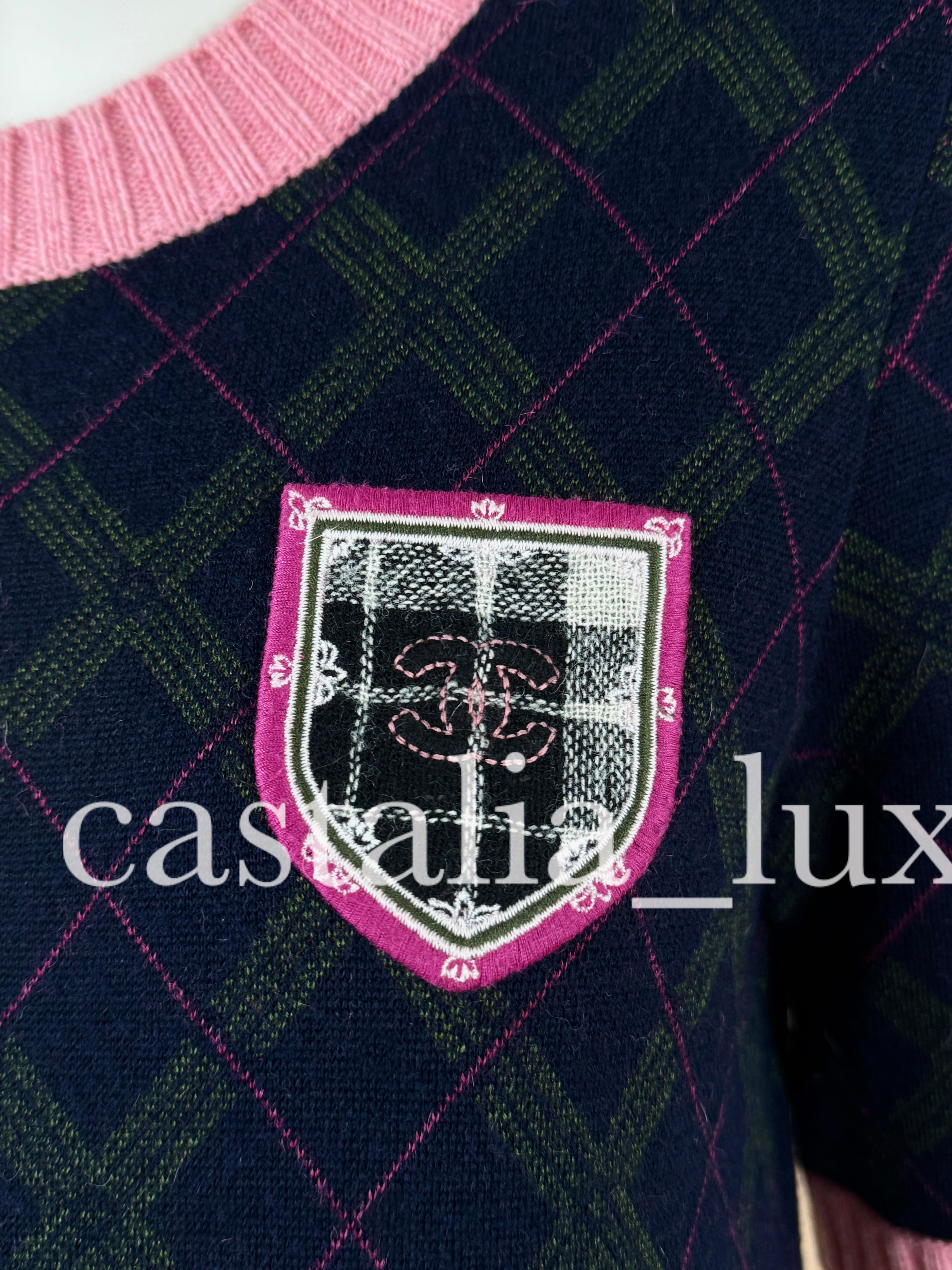 Chanel New  Paris / Edinburgh Argyle Cashmere Dress In New Condition In Dubai, AE