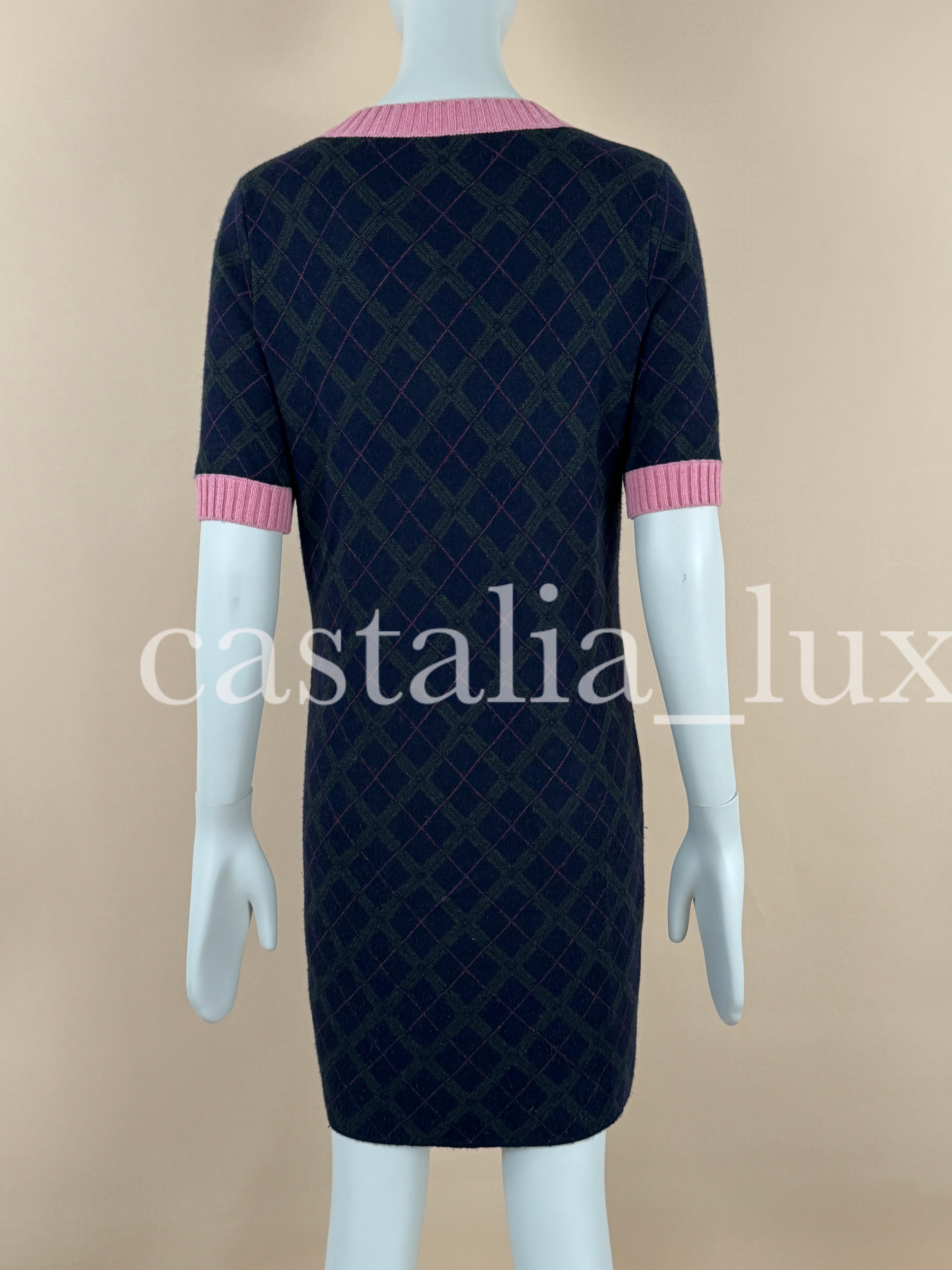 Chanel New  Paris / Edinburgh Argyle Cashmere Dress For Sale 2