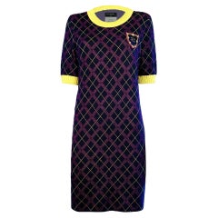 Chanel New Paris / Edinburgh CC Logo Patch Tartan Dress