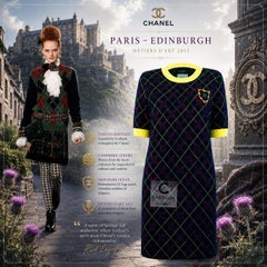 CHANEL New Paris / Edinburgh CC Patch Tartan Dress 40 FR