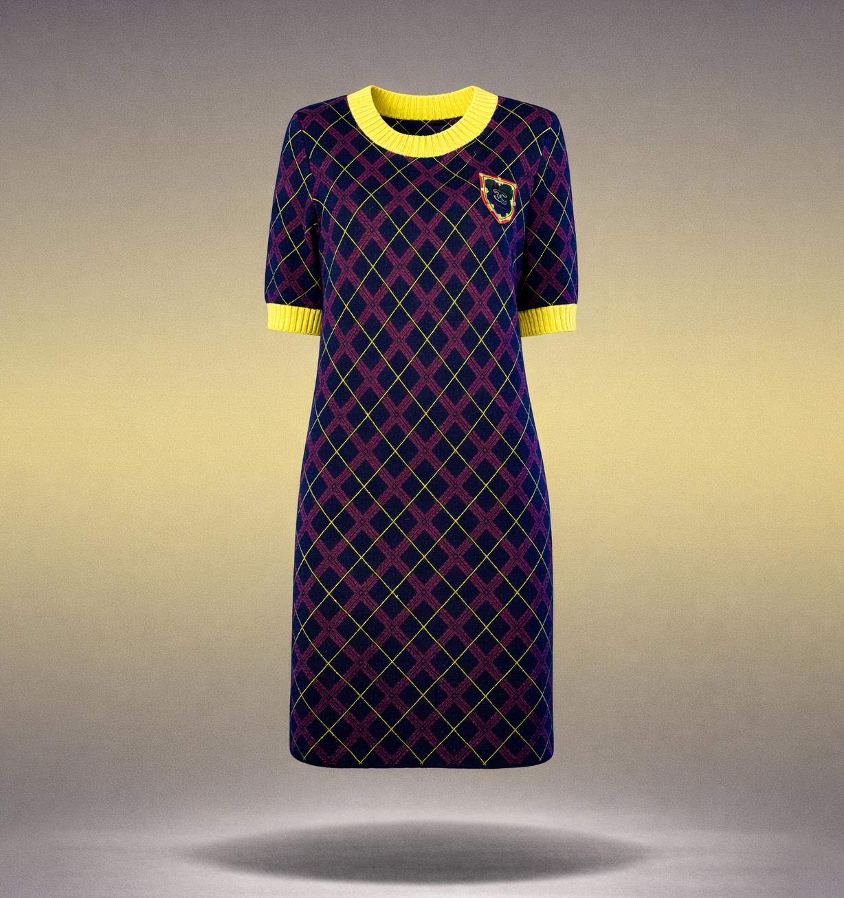 CHANEL New Paris / Edinburgh CC Patch Tartan Dress 40 FR