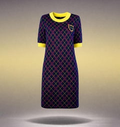 CHANEL New Paris / Edinburgh CC Patch Tartan Dress 40 FR