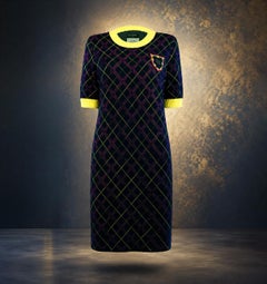 CHANEL New Paris / Edinburgh CC Patch Tartan Dress 40 FR