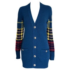 Chanel New Paris / Edinburgh Tartan Sleeves Runway Cardigan 38 FR