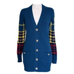 Chanel New Paris / Edinburgh Tartan Sleeves Runway Cardigan 38 FR