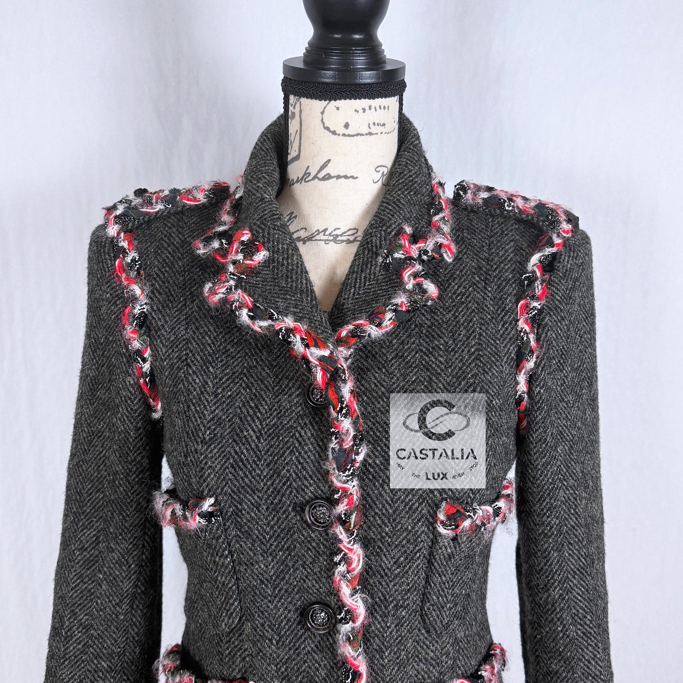 Chanel New Paris / Edinburgh Tartan Trim Tweed Jacket 6