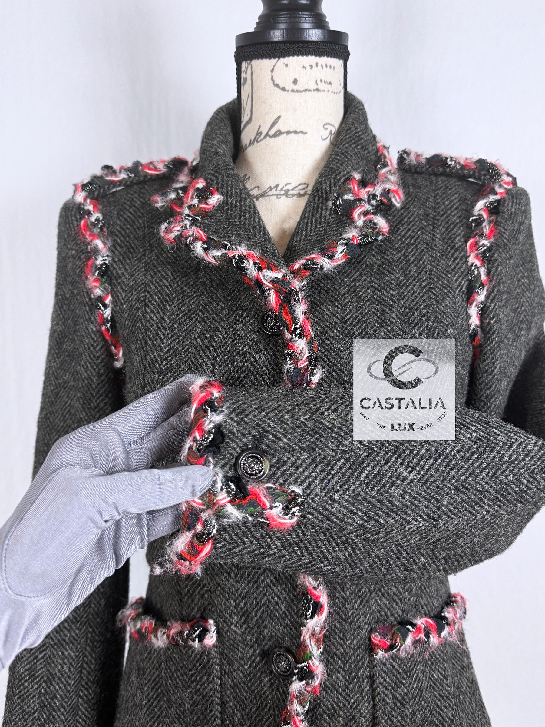 Chanel New Paris / Edinburgh Tartan Trim Tweed Jacket 7