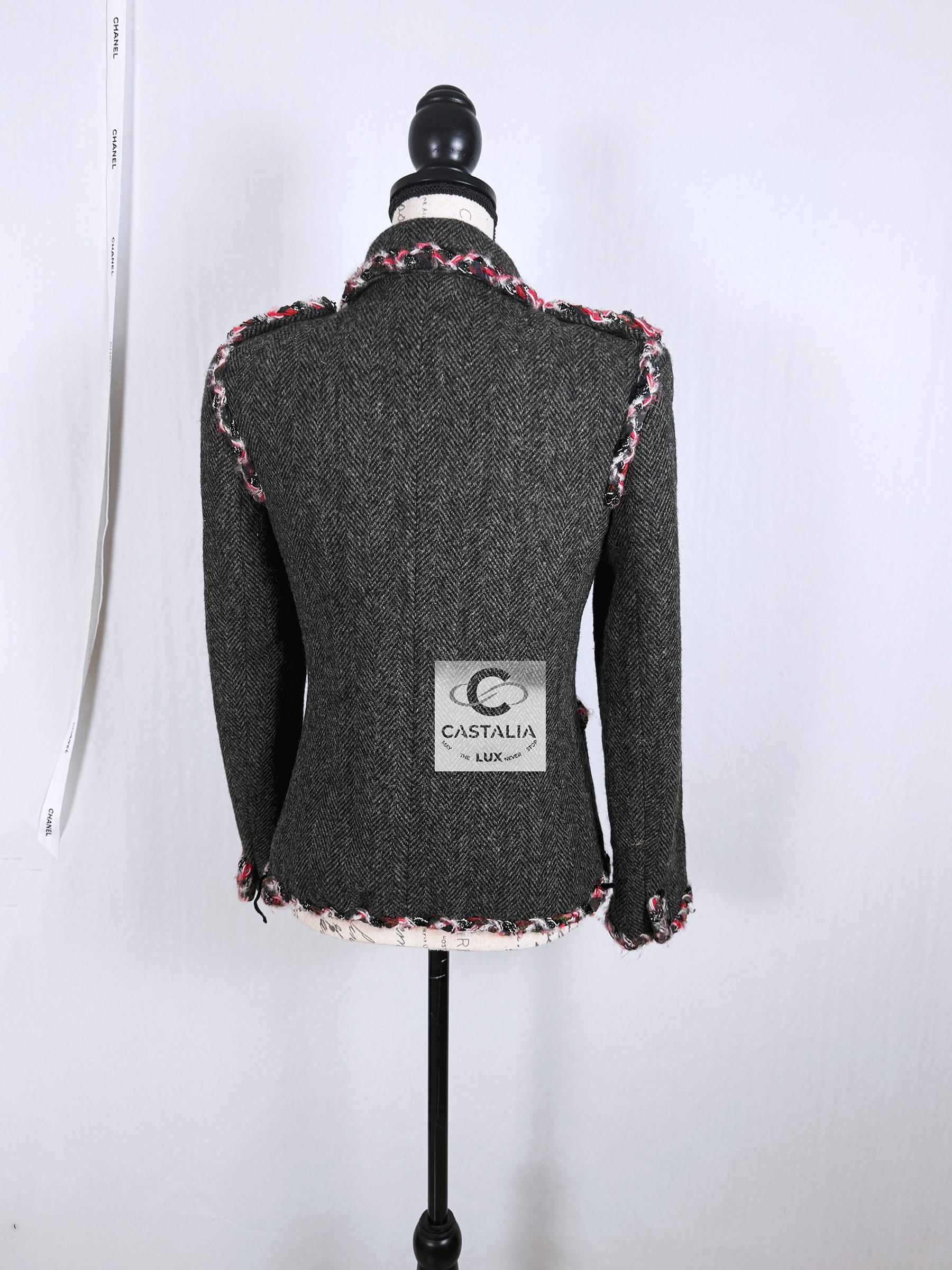 Chanel New Paris / Edinburgh Tartan Trim Tweed Jacket 10