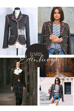 Chanel New Paris / Edinburgh Tartan Trim Tweed Jacket