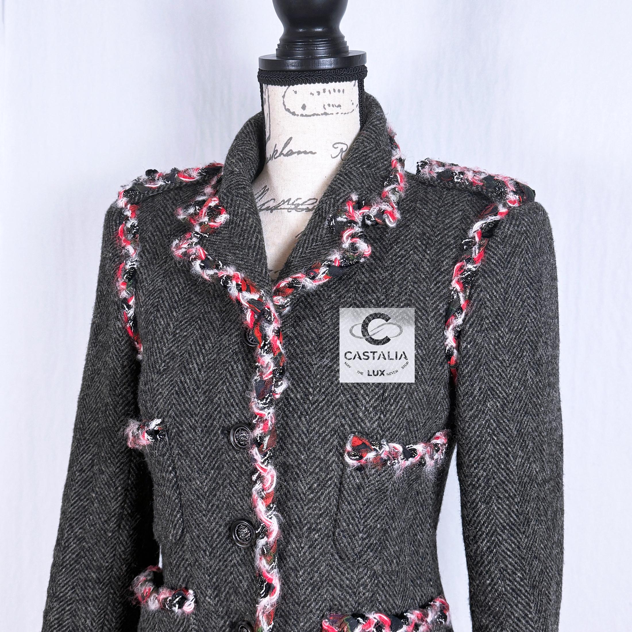 Chanel New Paris / Edinburgh Tartan Trim Tweed Jacket 1