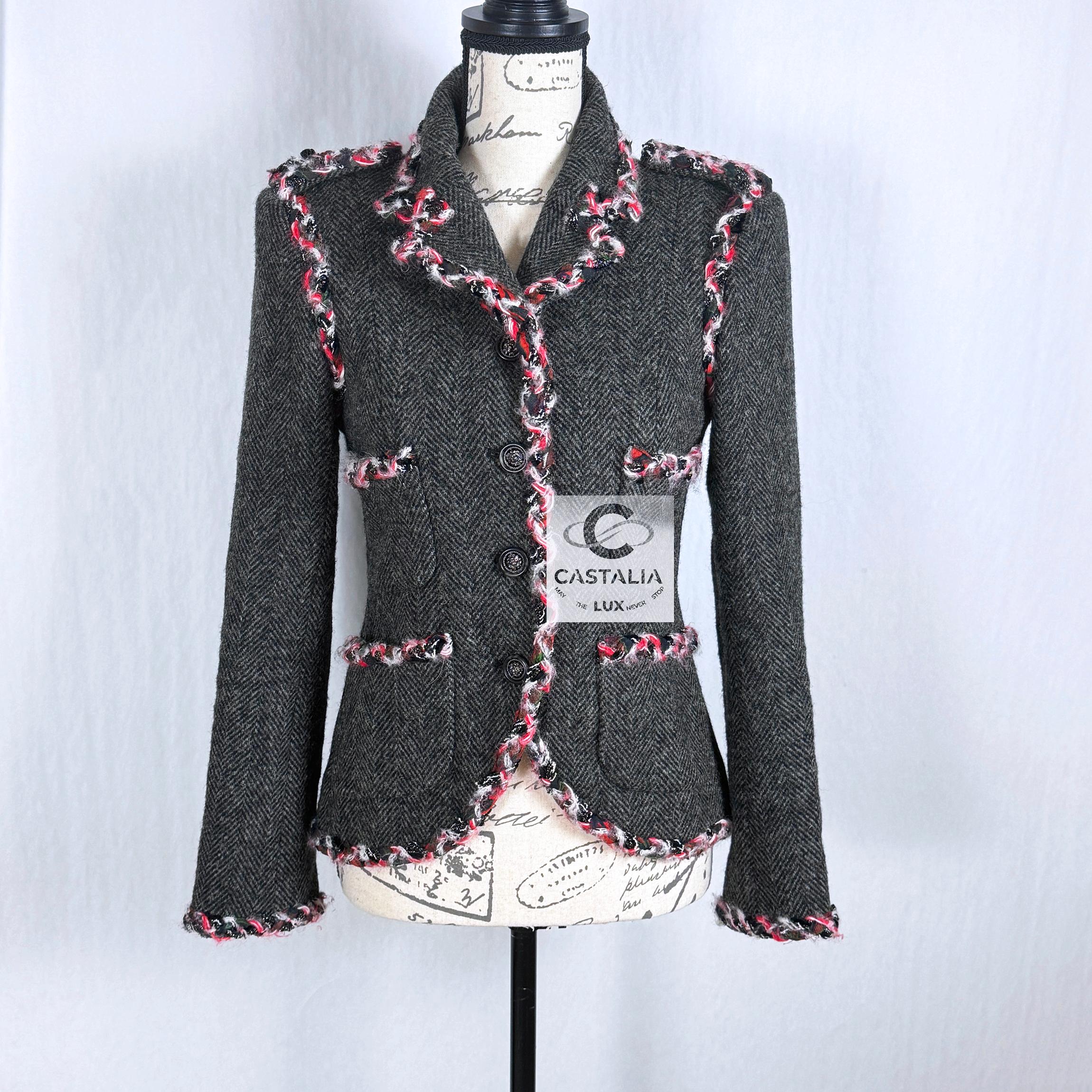 Chanel New Paris / Edinburgh Tartan Trim Tweed Jacket 2
