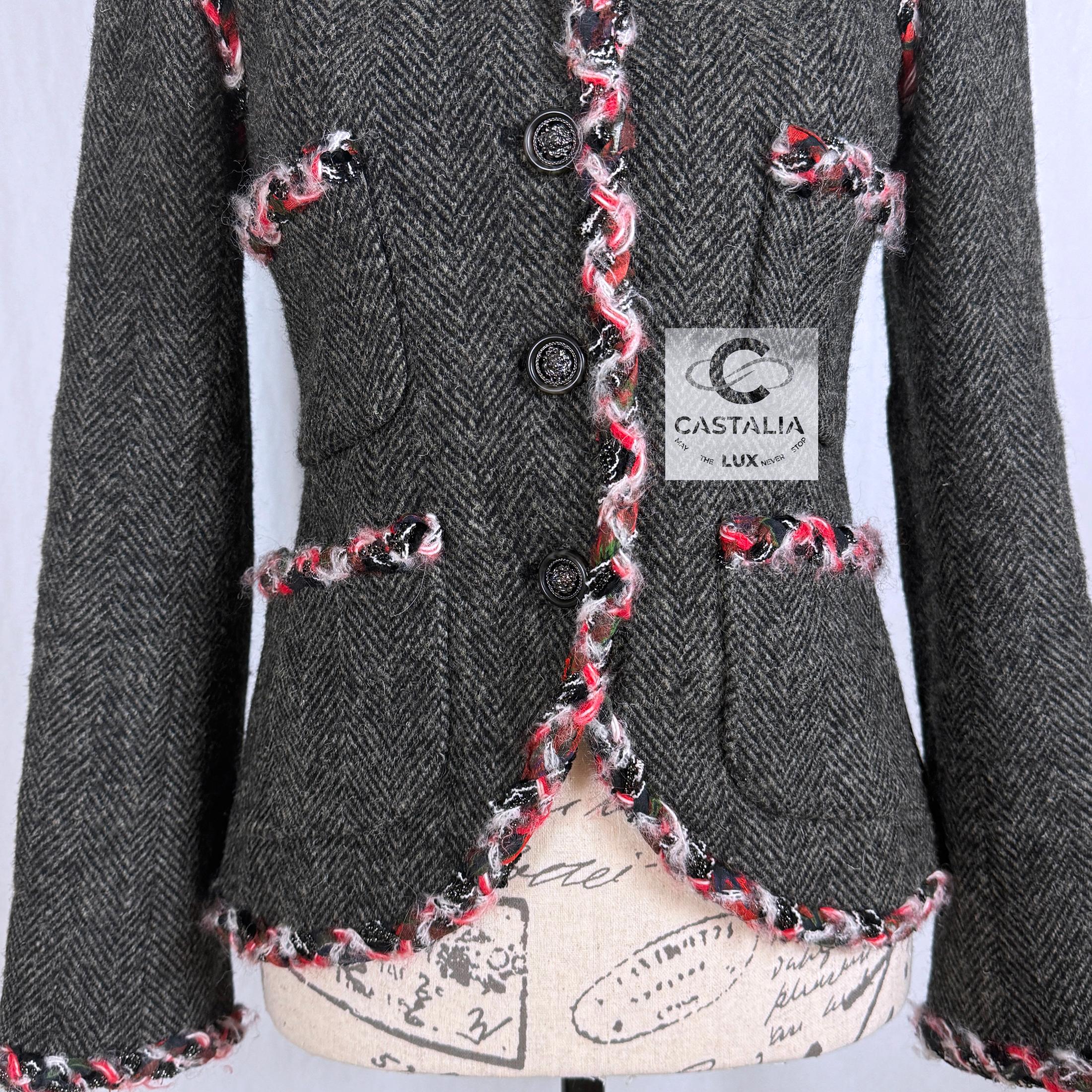 Chanel New Paris / Edinburgh Tartan Trim Tweed Jacket 5