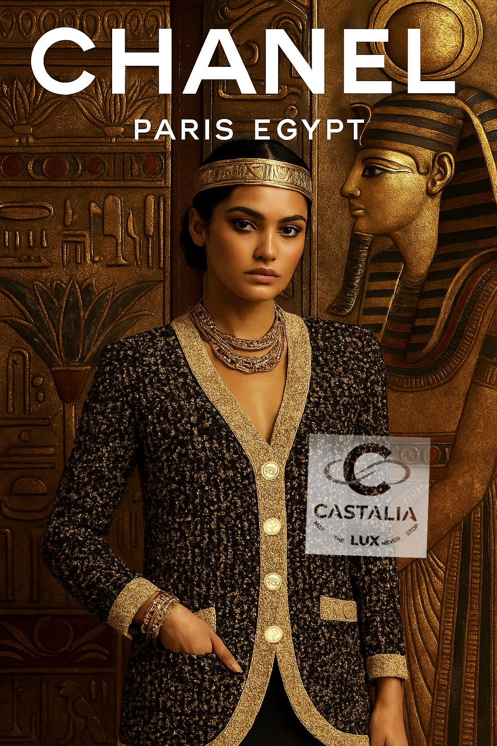 CHANEL Paris / EGYPT / New-York /  Woven Tweed Jacket
From the Métiers d’Art 2019 Collection by Karl Lagerfeld

~ A golden relic of a vanished dynasty, 
this woven Chanel jacket evokes the grandeur of sun-drenched tombs and gilded obelisks

This is