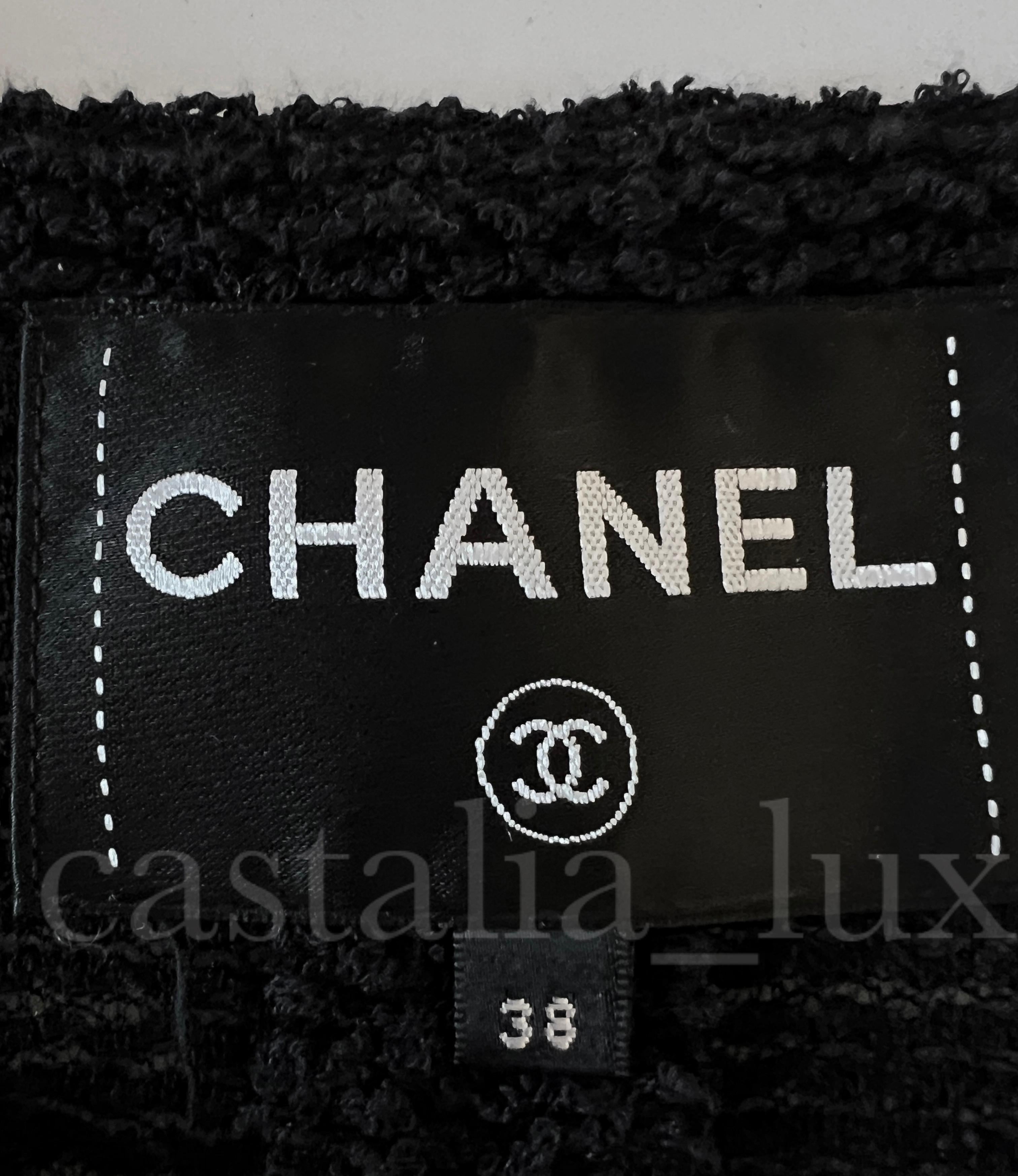 Chanel New Paris / Greece Black Tweed Jacket For Sale 7