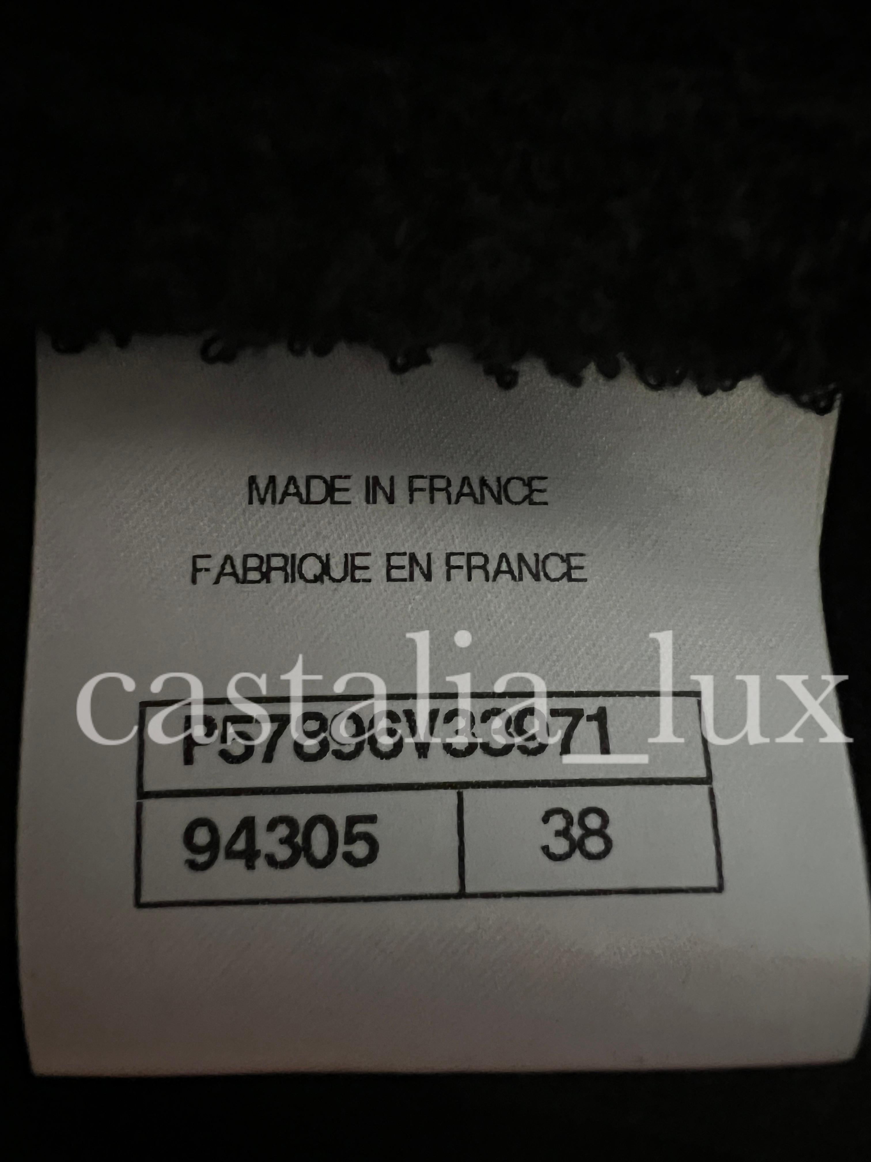 Chanel New Paris / Greece Black Tweed Jacket For Sale 8