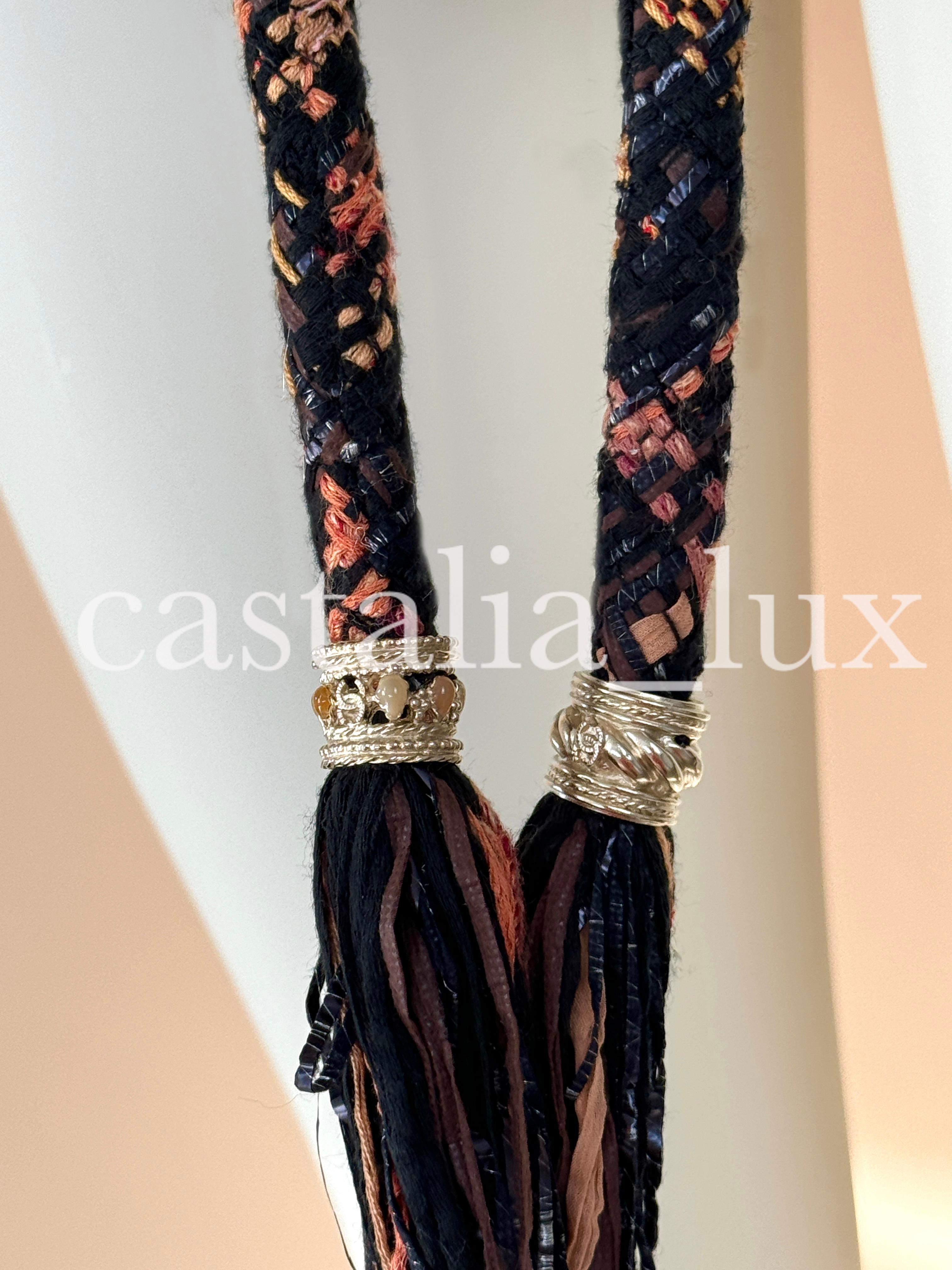 Chanel New Paris / Greece Ribbon Tweed Black Jacket 10