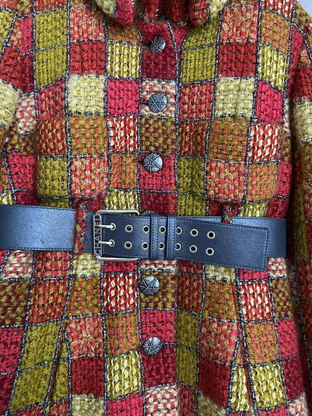 Women's or Men's Chanel New Paris / Hamburg Catwalk Tweed Coat with Belt