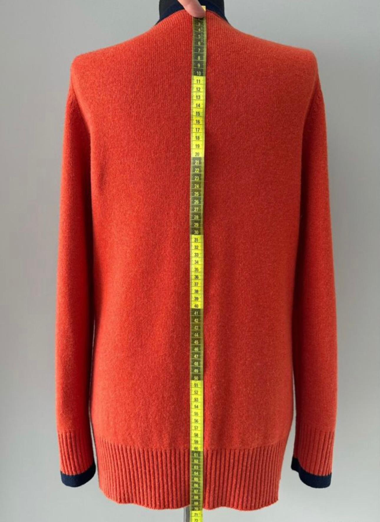 Chanel New Paris / Hamburg Orange Cashmere Cardigan For Sale 2