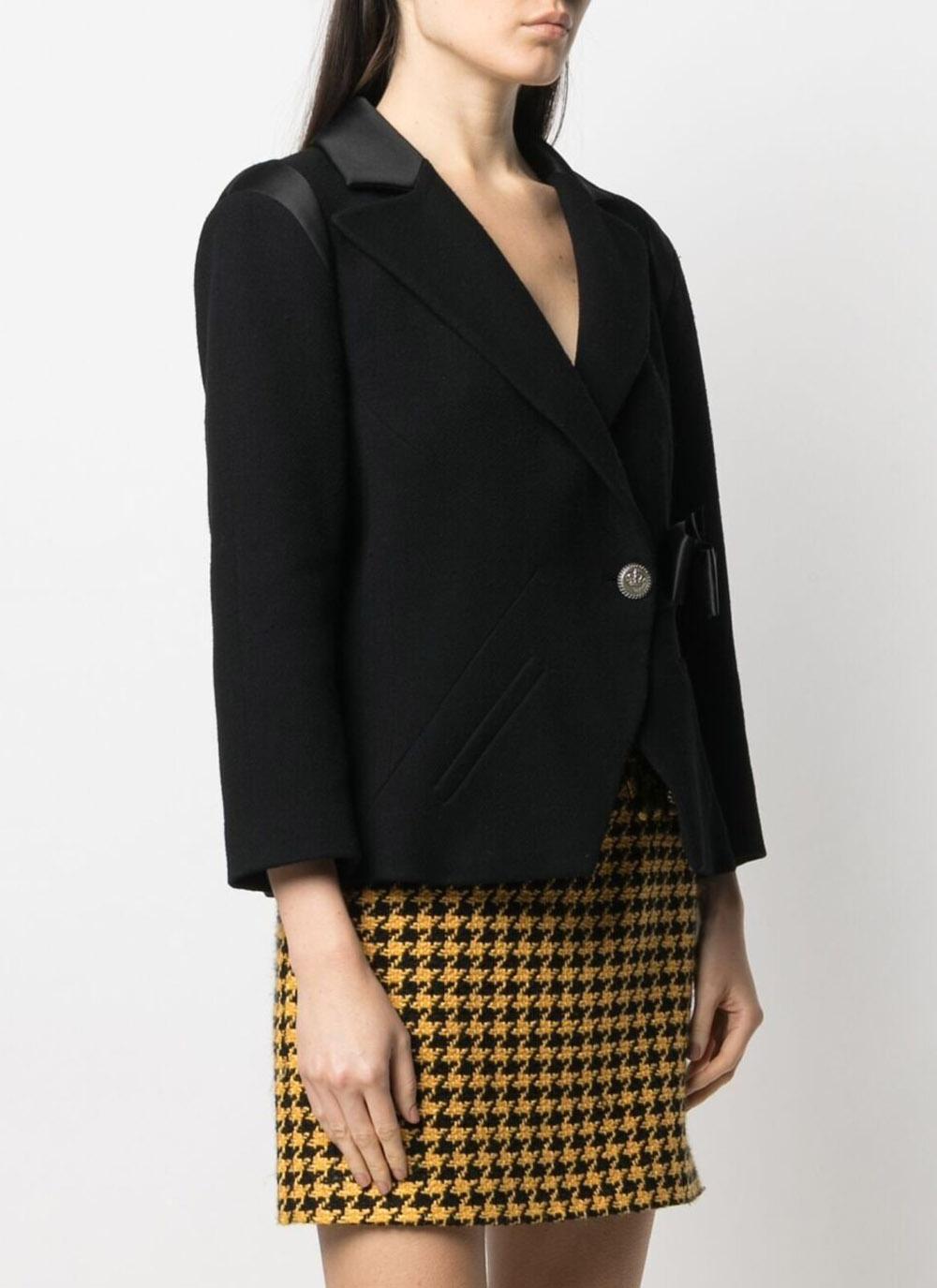 Chanel New Paris / London Runway Black Tweed Jacket For Sale 1
