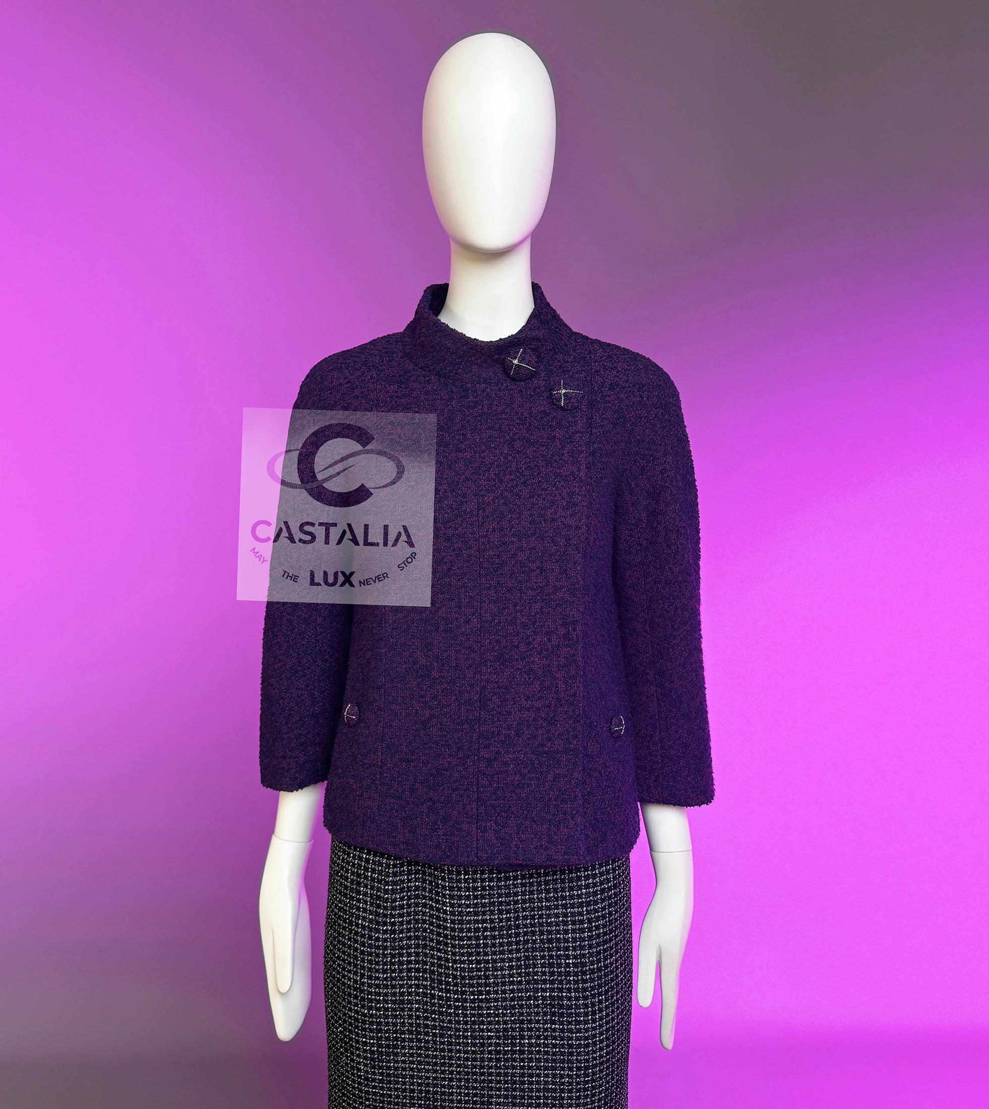 CHANEL New Paris / MONACO Veste en tweed améthyste 34 FR Neuf - En vente à Dubai, AE