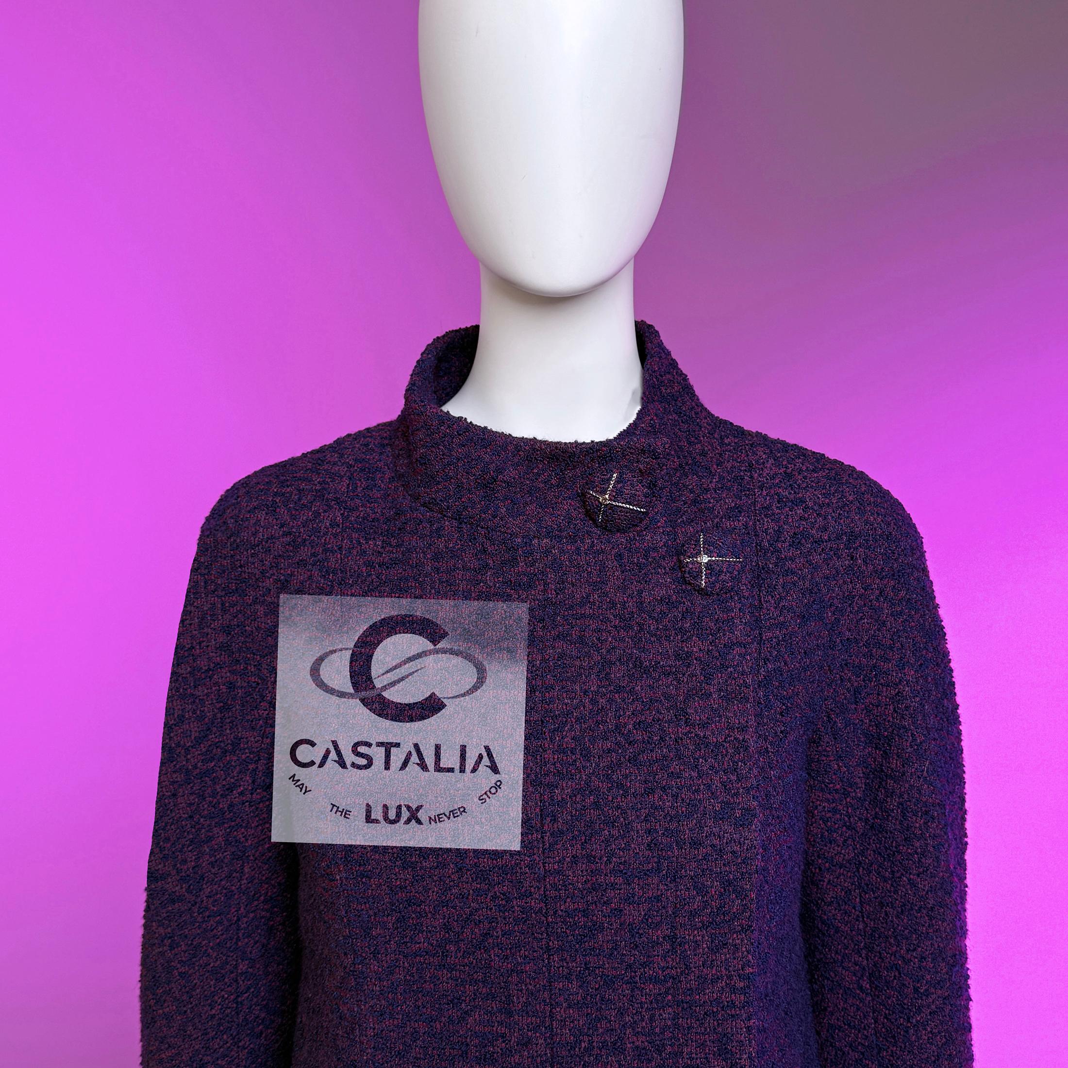 CHANEL New Paris / MONACO Veste en tweed améthyste 34 FR Unisexe en vente