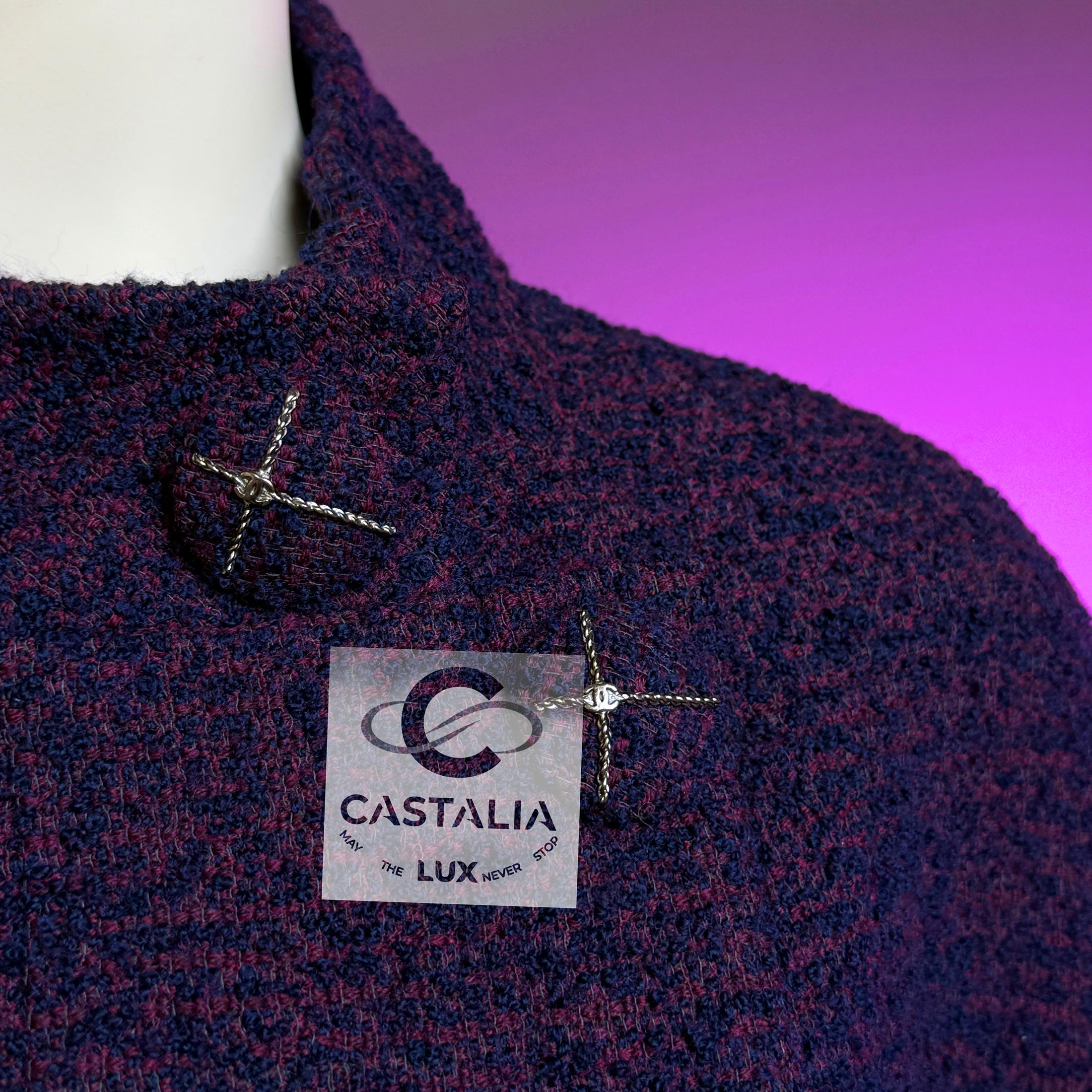 CHANEL New Paris / MONACO Veste en tweed améthyste 34 FR en vente 1