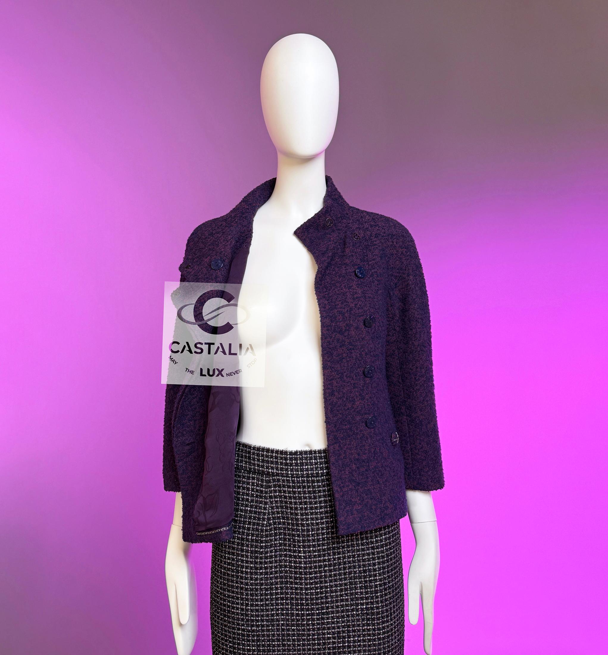 CHANEL New Paris / MONACO Veste en tweed améthyste 34 FR en vente 3