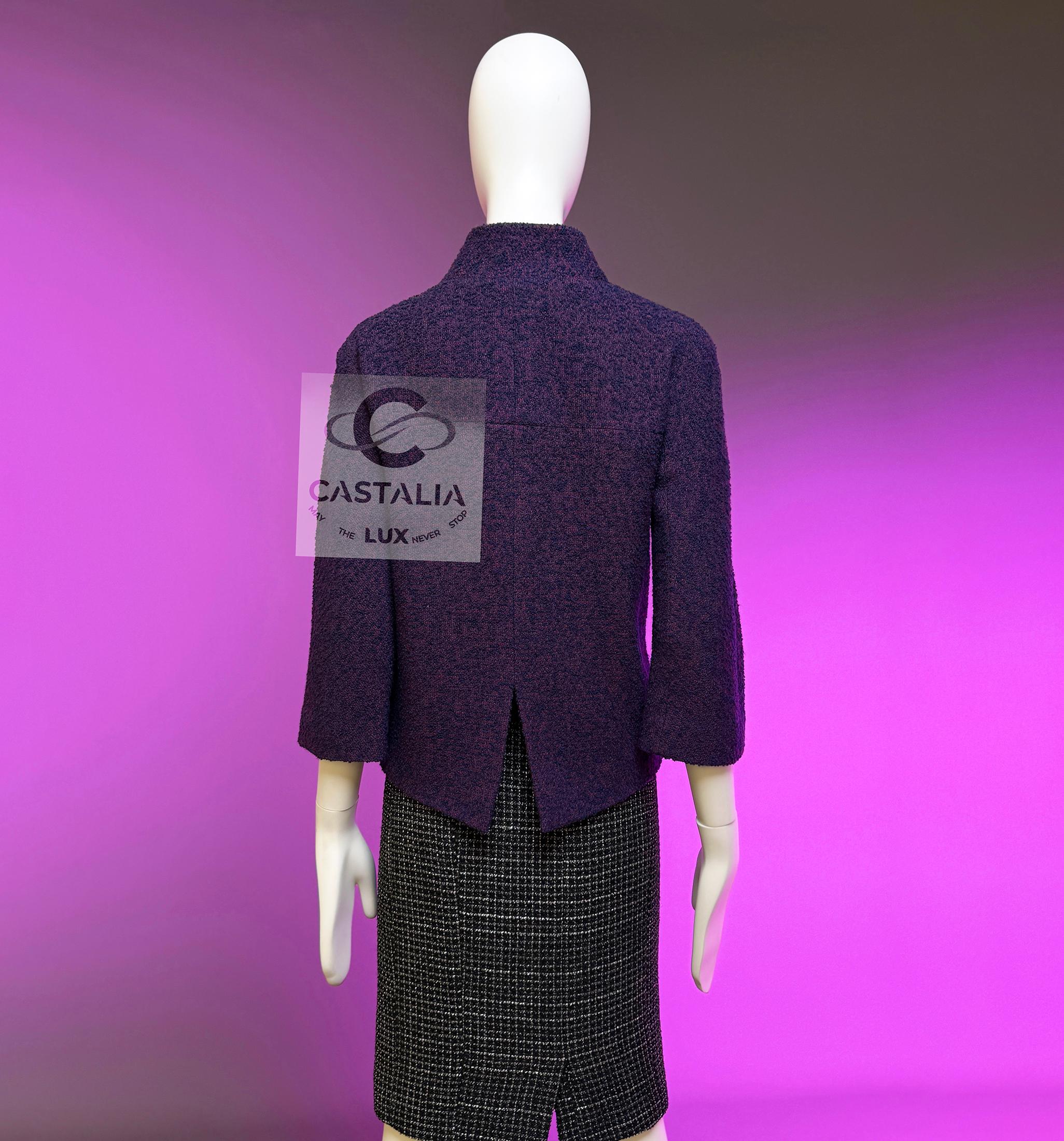 CHANEL New Paris / MONACO Veste en tweed améthyste 34 FR en vente 4