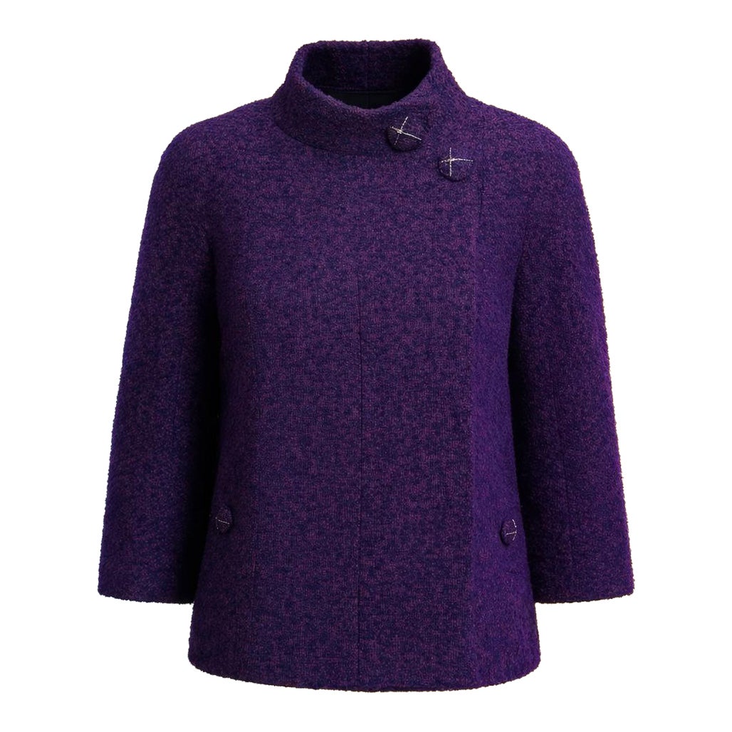 CHANEL New Paris / MONACO Amethyst Tweed Jacket 34 FR