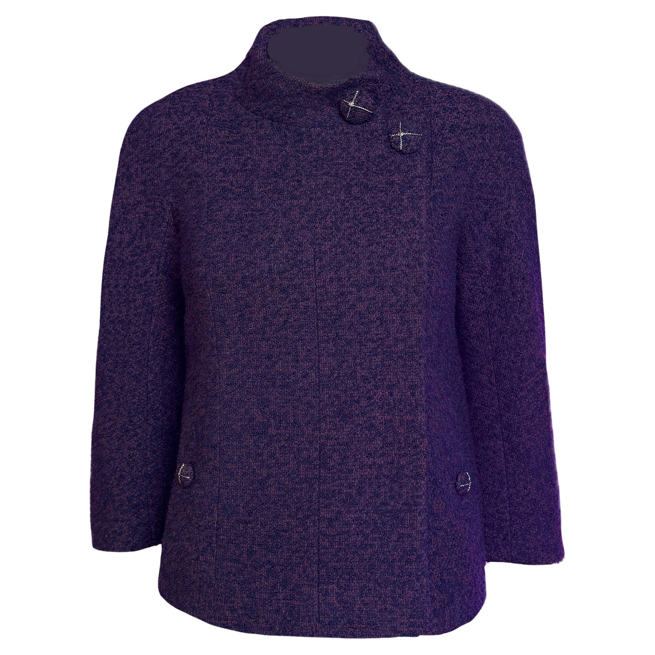 CHANEL New Paris / MONACO Amethyst Tweed Jacket 34 FR
