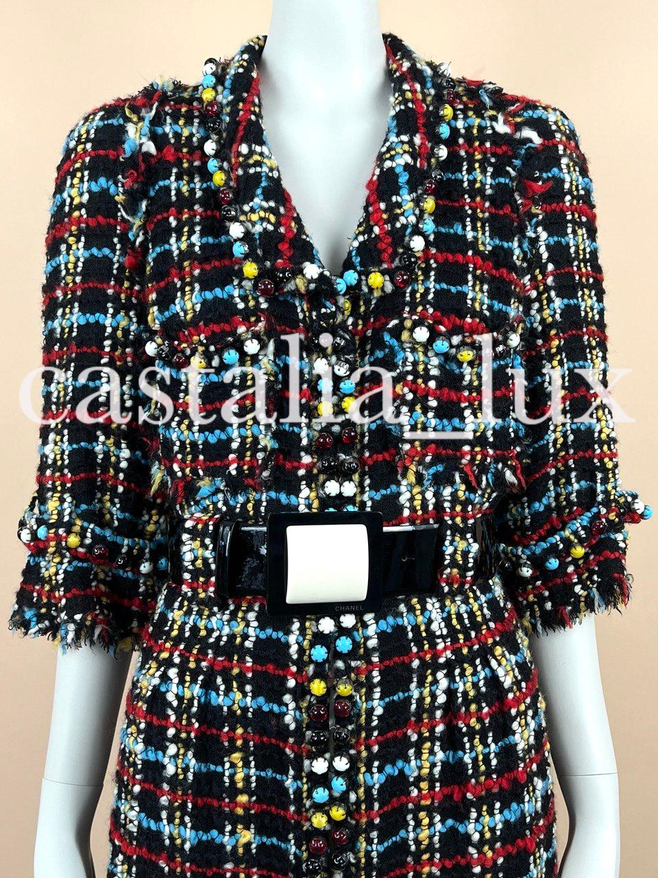 Chanel New Paris / Monaco Jewel Detail Tweed Jacket For Sale 1
