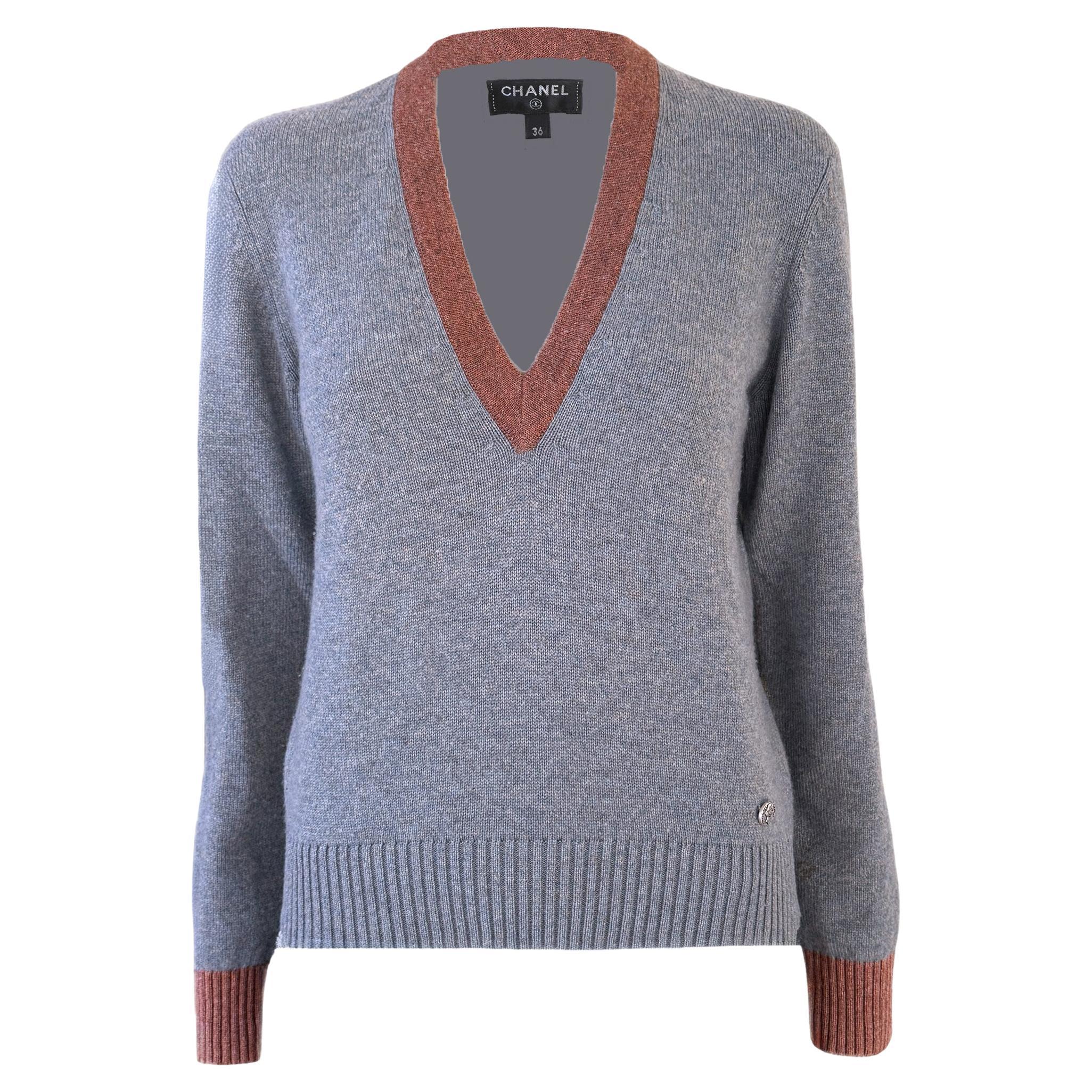 CHANEL New Paris / Rome Gris Runway Grey Jumper 36 FR