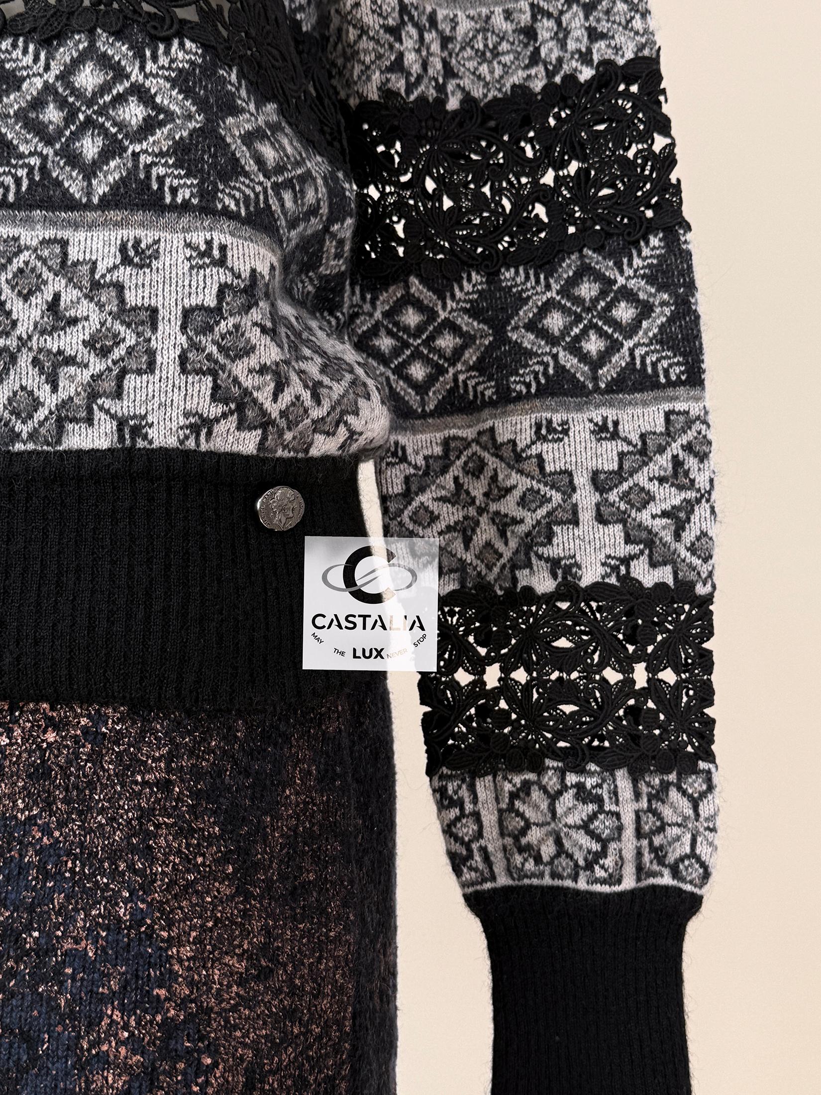 Chanel New Paris / Rome Lace Decor Runway Jumper 34 FR 5
