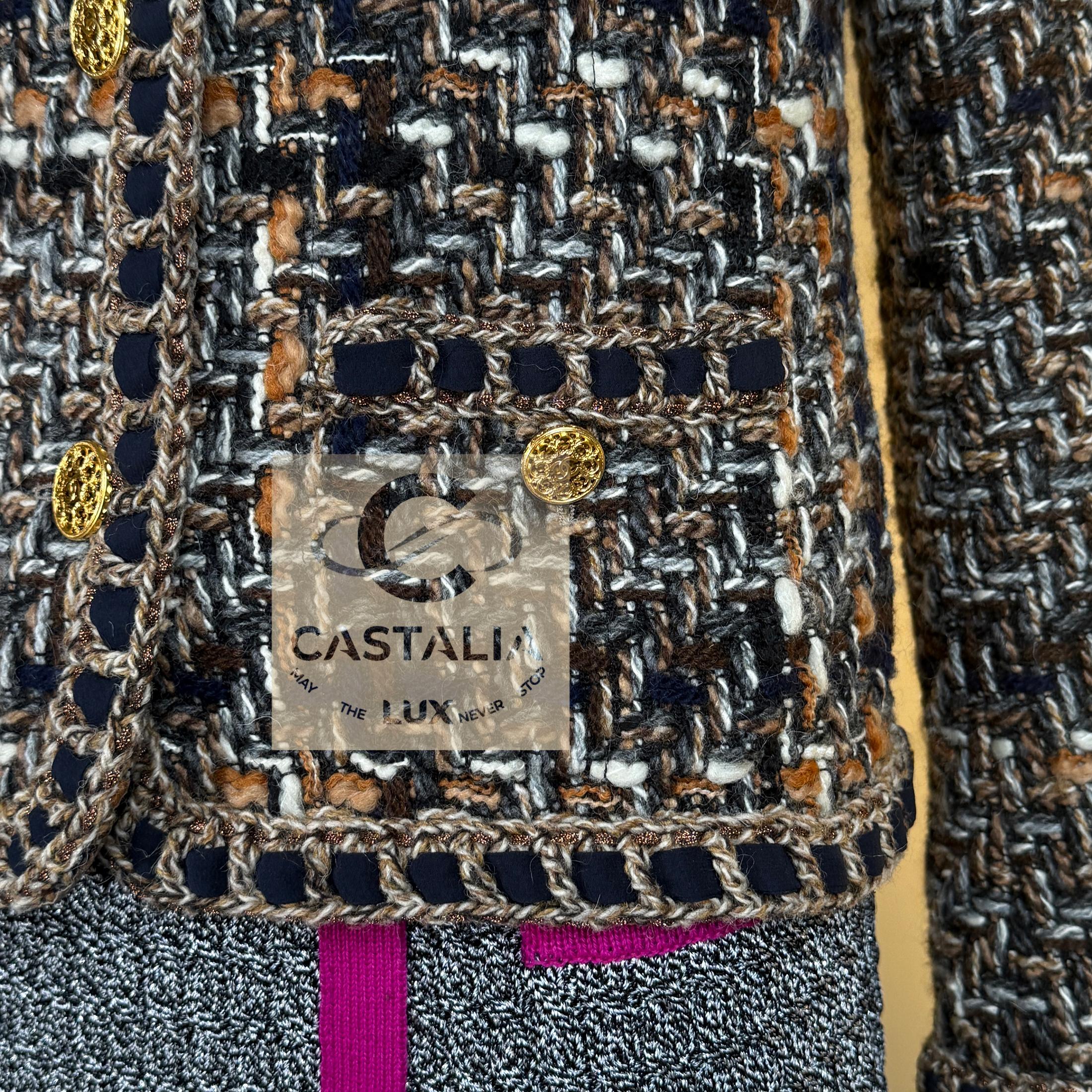 Chanel New Paris / ROME Legend Giacca in tweed beige 36 FR in vendita 13