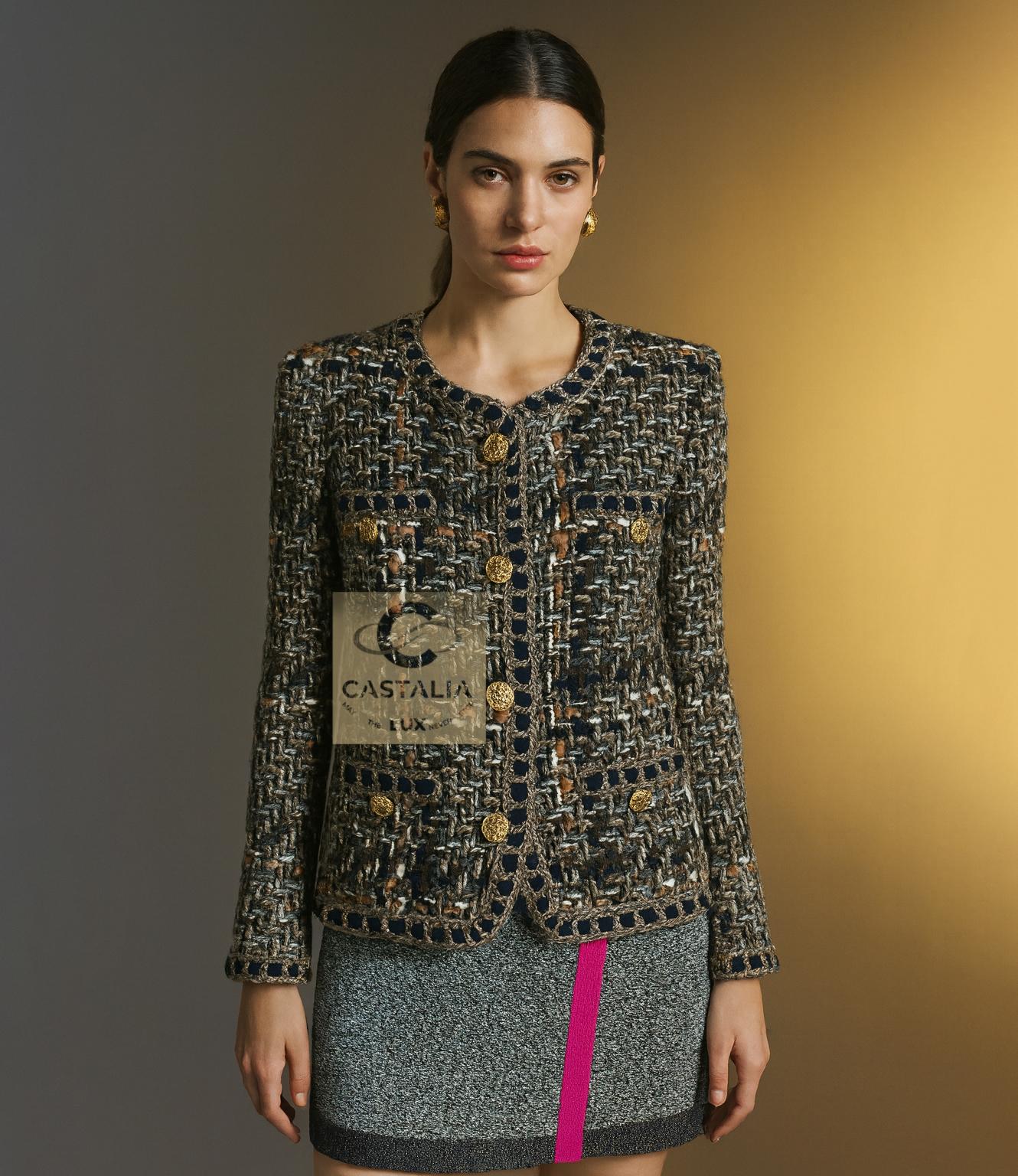 Chanel New Paris / ROME Legend Giacca in tweed beige 36 FR in vendita 3