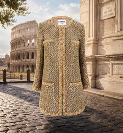 CHANEL New Paris / Rome Statement Beige Tweed Jacket 34 FR