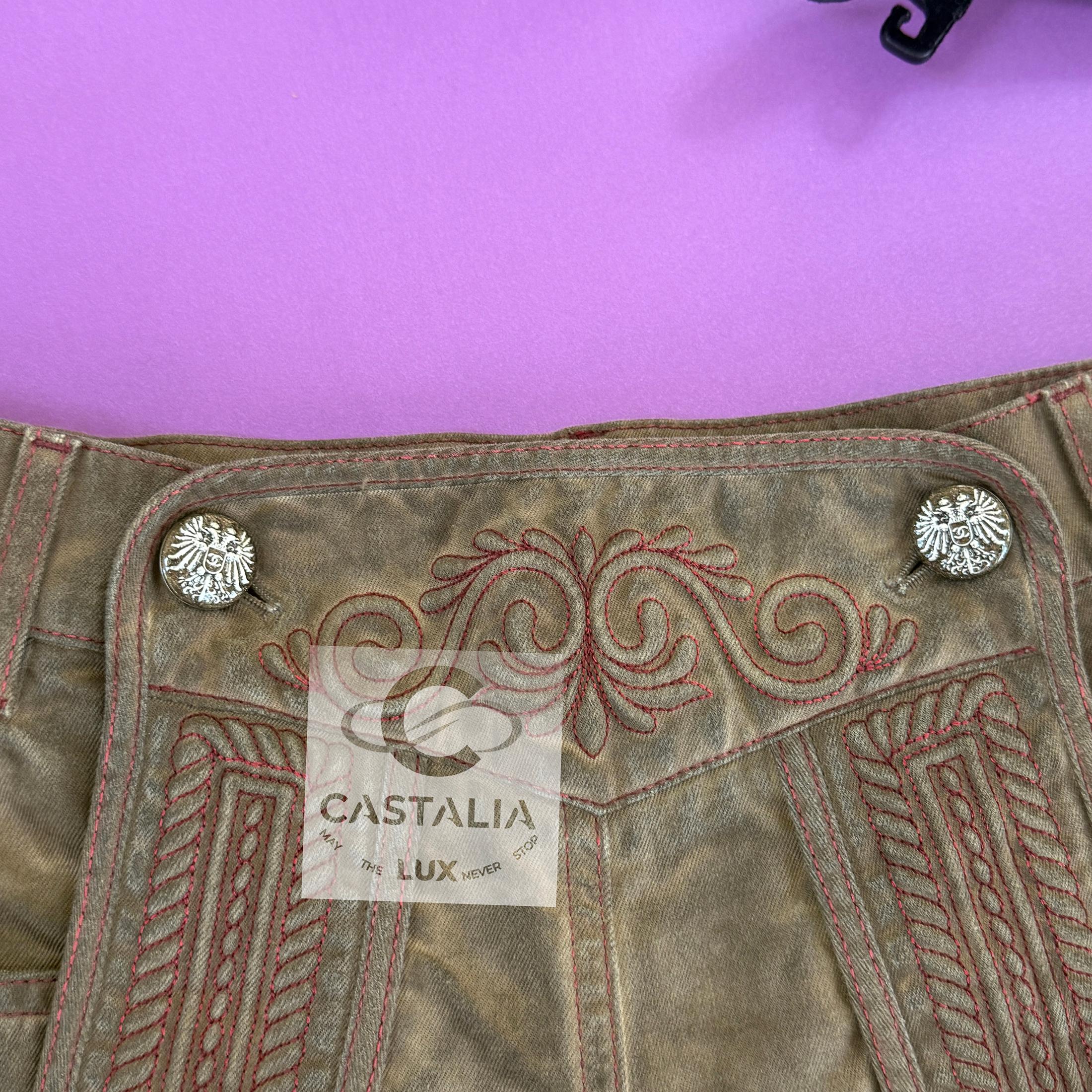 Chanel New Paris / Salzburg Beige Denim Embroidered Shorts 36 FR For Sale 2