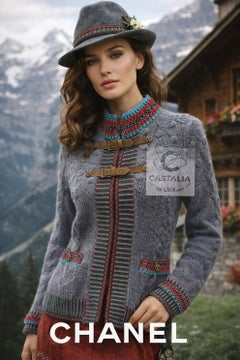 CHANEL New Paris / SALZBURG Veste en maille tyrolienne 42 FR