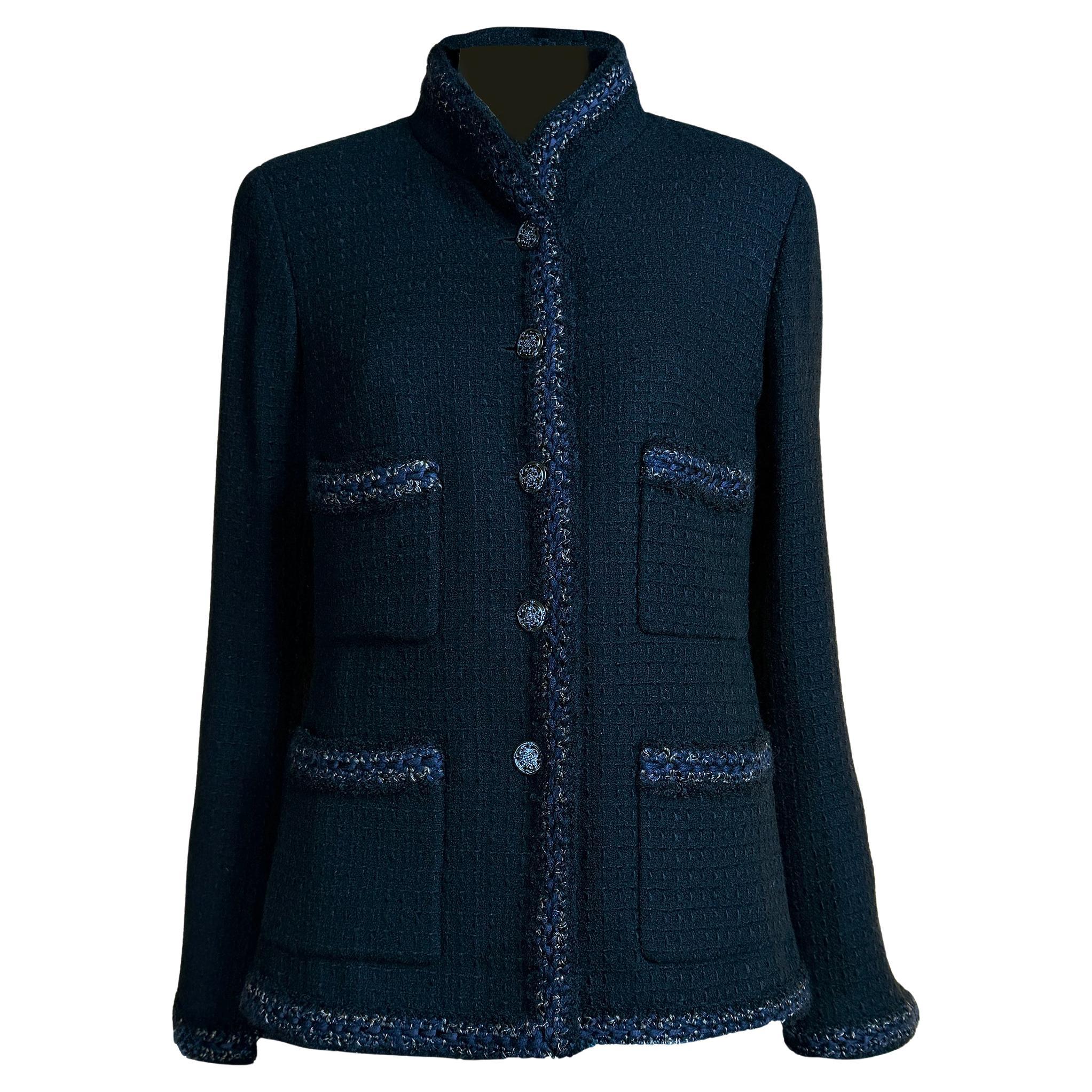 CHANEL New Paris / Shanghai Statement Black Tweed Jacket 40 FR